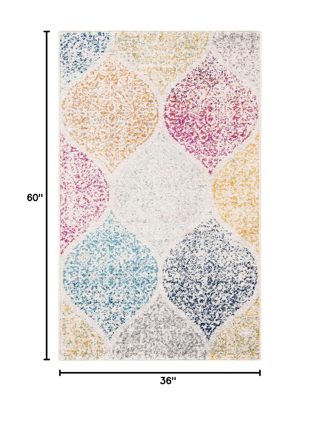 Madison MAD604 Power Loomed Indoor Accent Rug - Creme/Yellow - 3'x5' - Safavieh