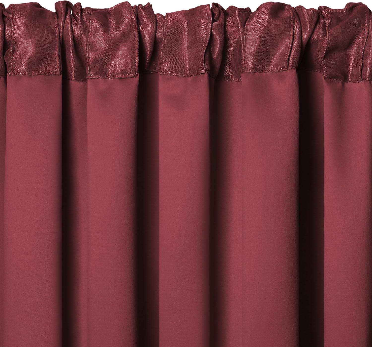 Antonia Blackout Window Curtain Panel - 52" x 84" - Rouge Red - Elrene Home Fashions