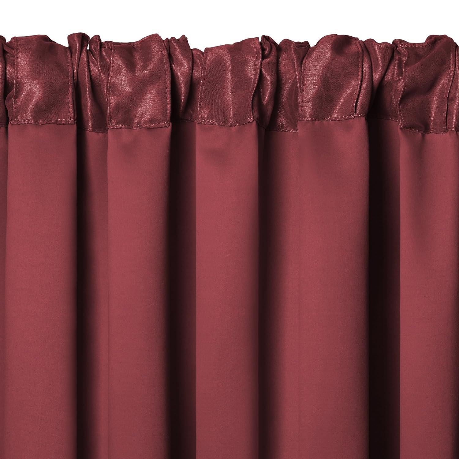 Antonia Blackout Window Curtain Panel - 52" x 84" - Rouge Red - Elrene Home Fashions