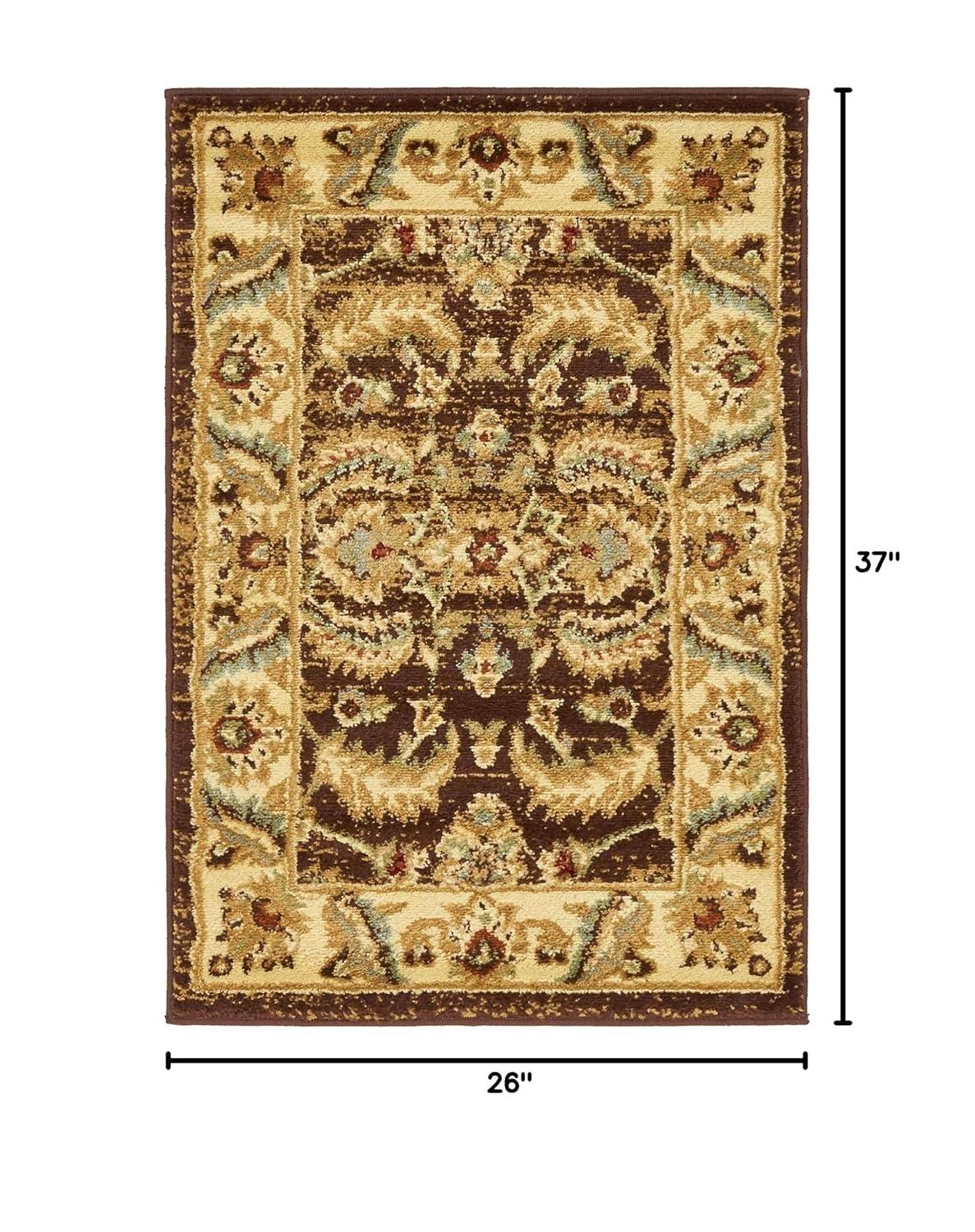 Unique Loom Voyage Collection Traditional Oriental Classic Intricate Floral Design Area Rug (2' 2 x 3' 0 Rectangular, Brown/Gold)