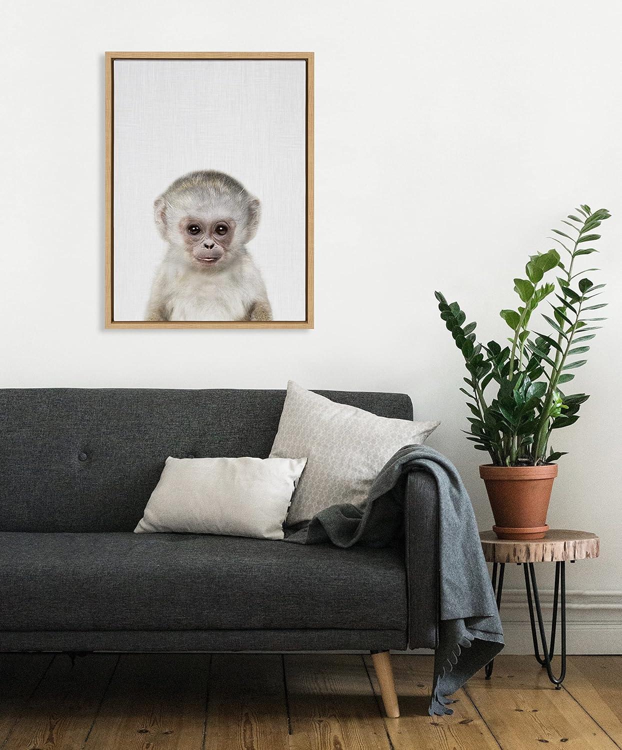 18" x 24" Sylvie Monkey Color Framed Canvas by Simon Te of Tai Prints - Kate & Laurel All Things Decor