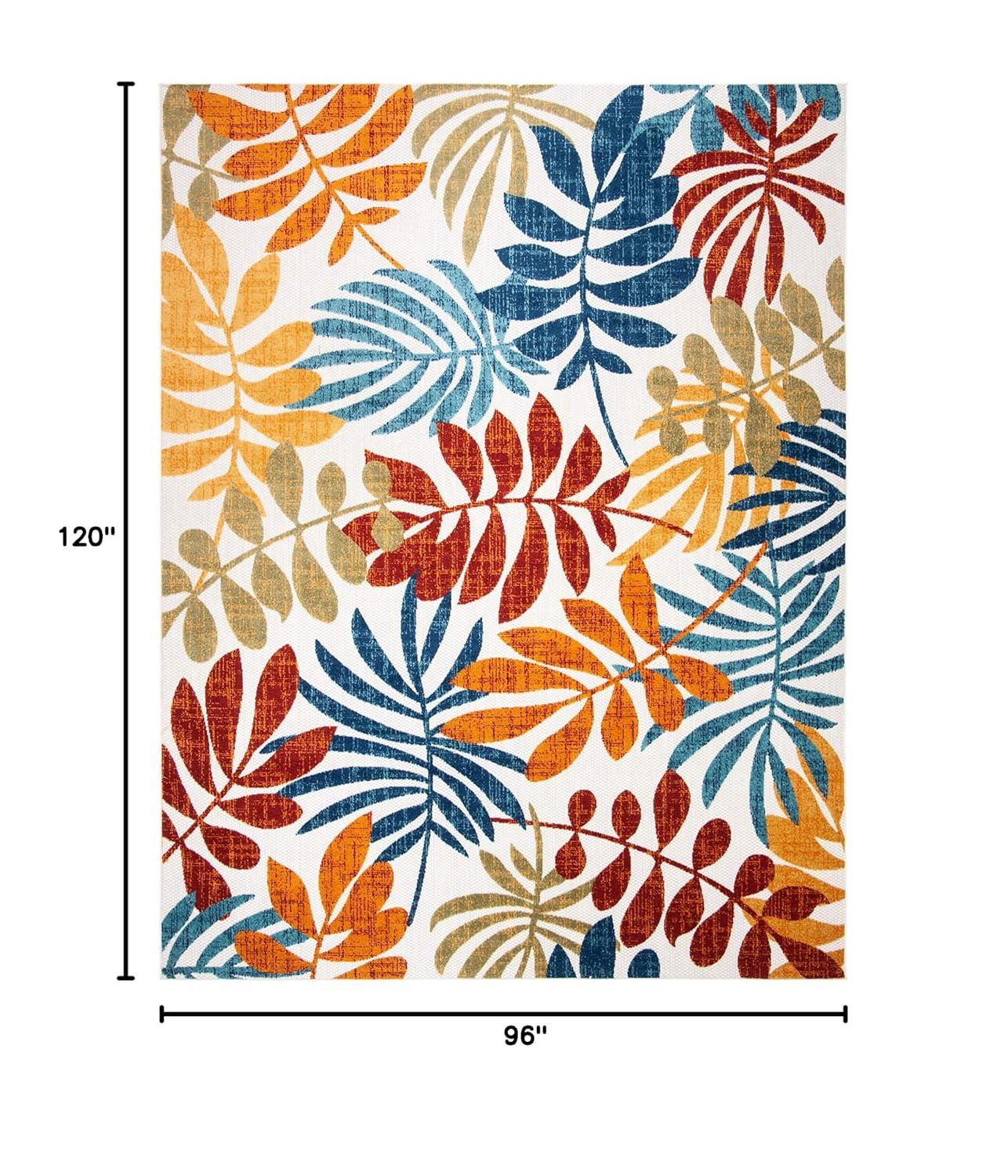 Cabana CBN814 Power Loomed Indoor/Outdoor Area Rug - Creme/Red - 8'x10' - Safavieh