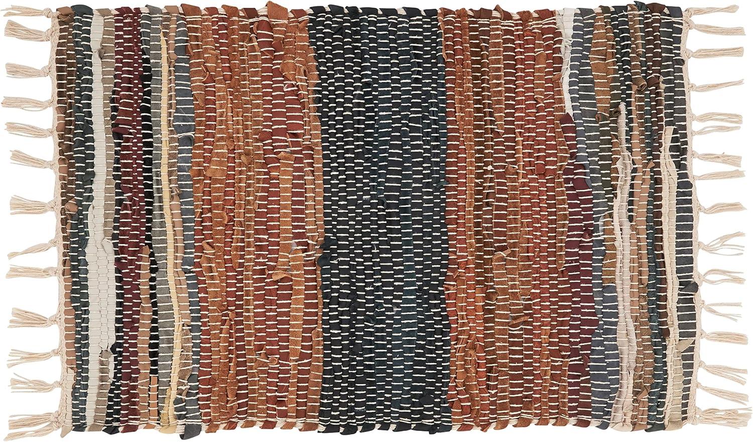 Rustic Multicolor Leather Chindi Placemats Set of 4