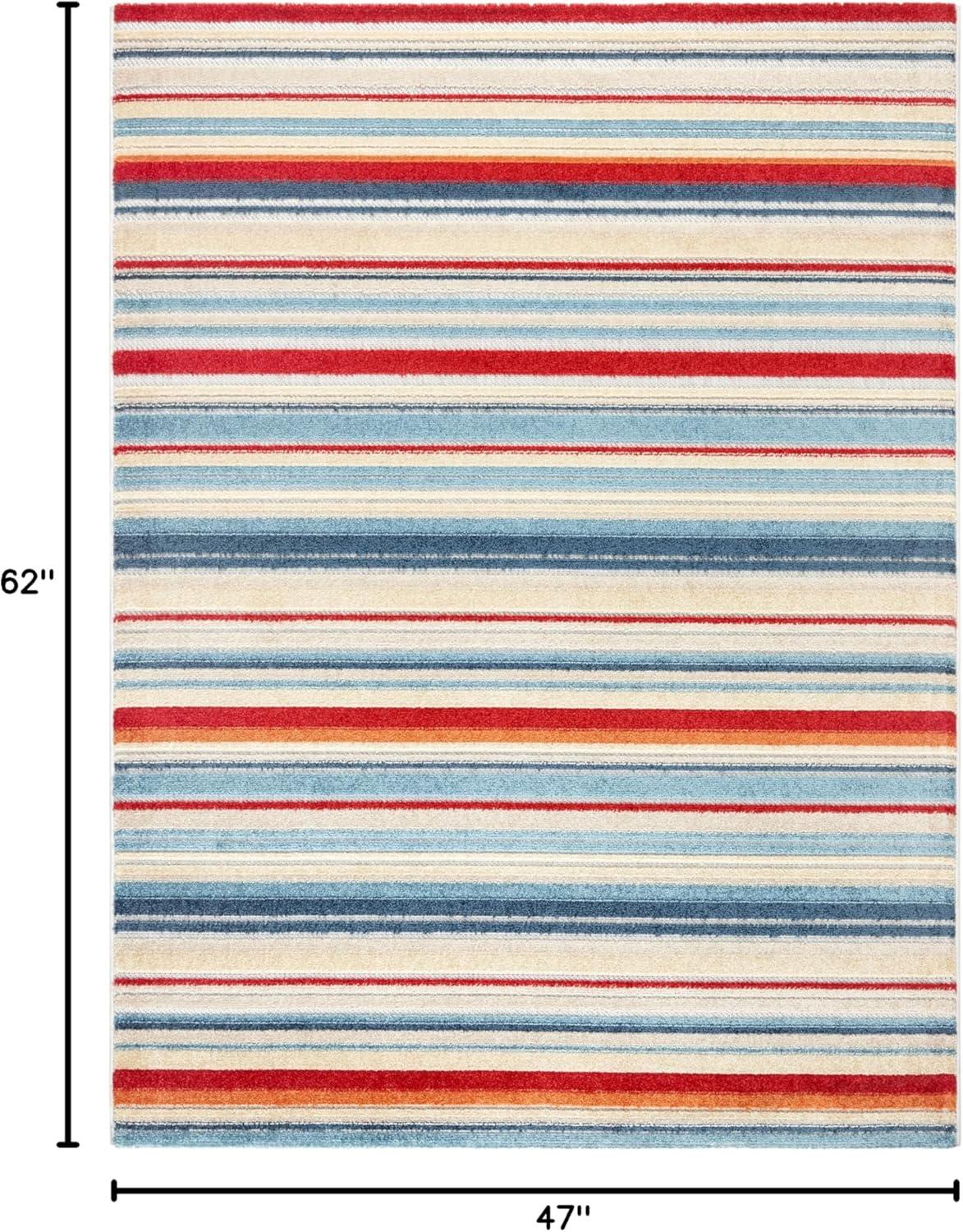 TOWN & COUNTRY EVERYDAY Rio Multicolor Stripe Outdoor Rug Red/Multi