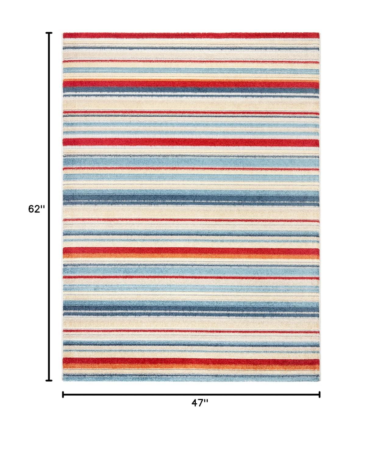 TOWN & COUNTRY EVERYDAY Rio Multicolor Stripe Outdoor Rug Red/Multi