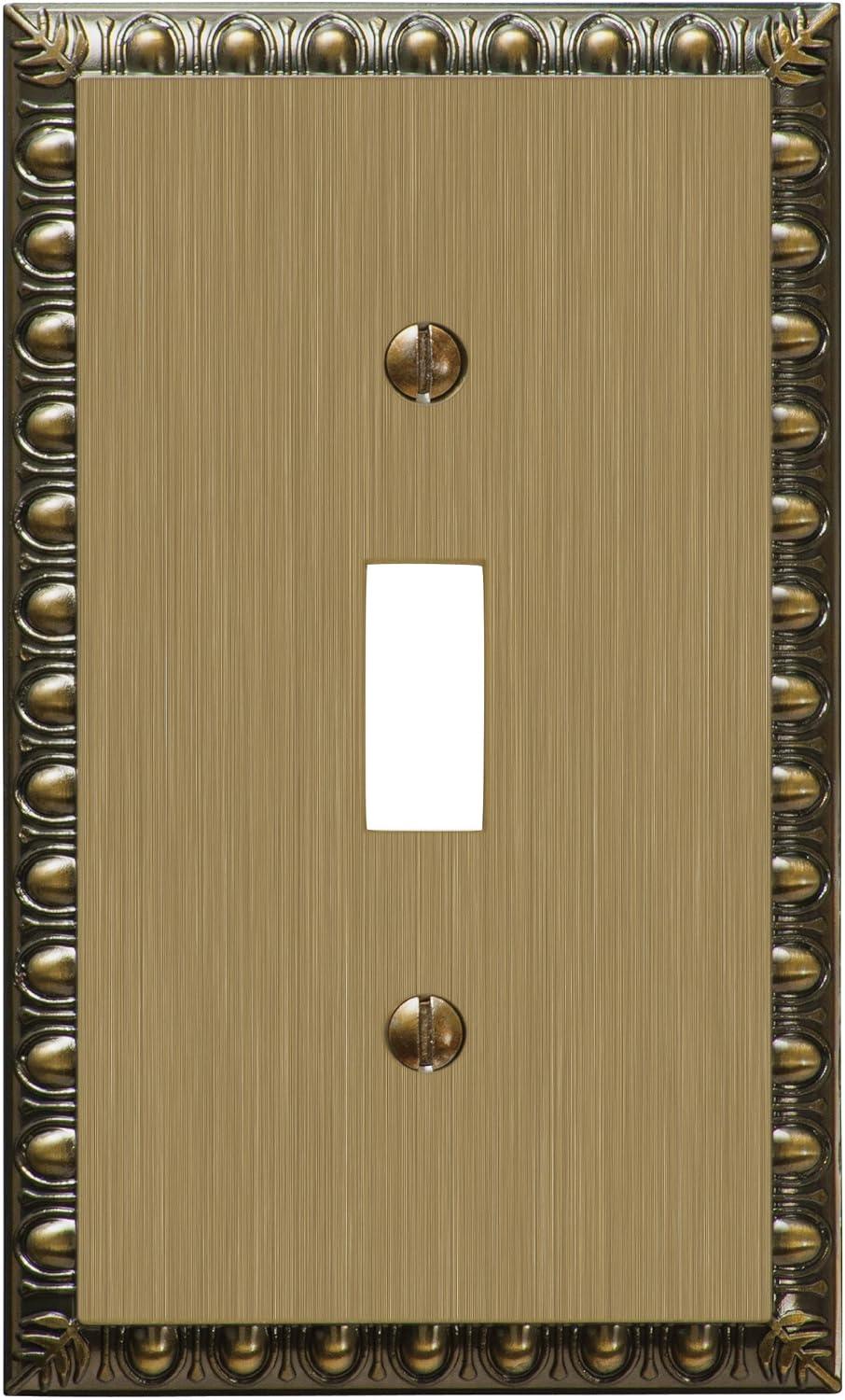 Antiquity 1 Gang Toggle Metal Wall Plate - Brushed Brass