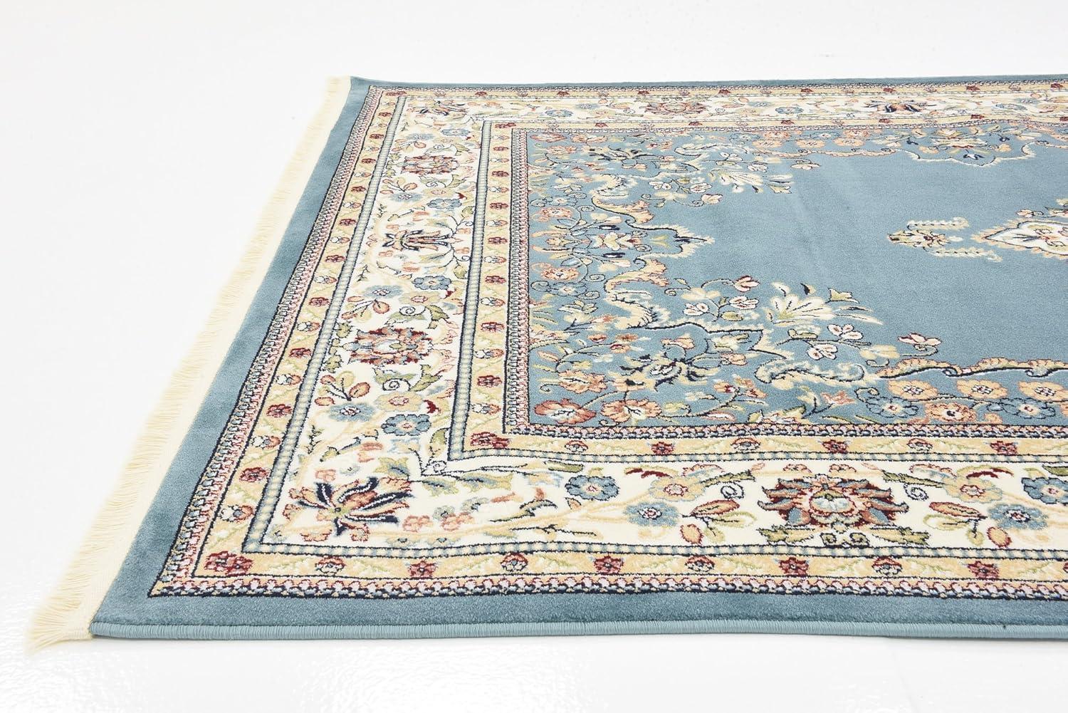 Unique Loom Indoor Rectangular Medallion Traditional Area Rugs Blue/White/Black, 5' 0 x 8' 0