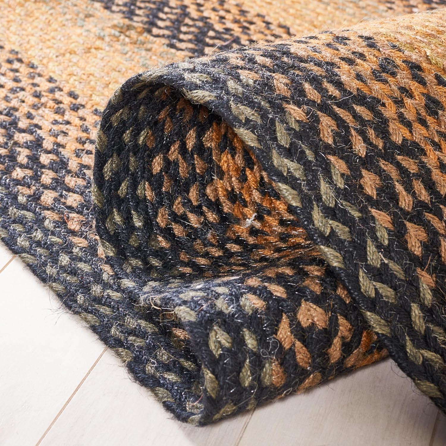 Braided BRD652 Flat Weave Indoor Area Rug - Natural/Sage - 6'x9' - Safavieh