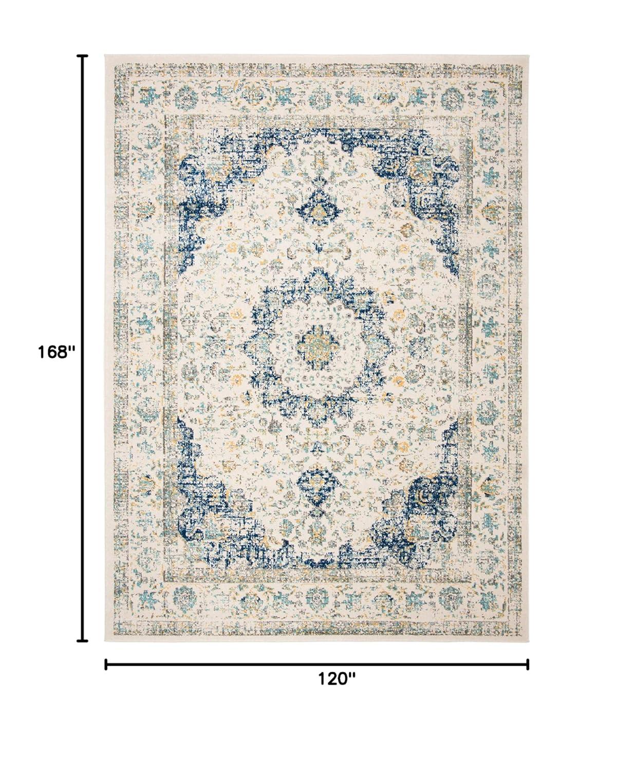 Evoke EVK220 Power Loomed Area Rug - Ivory/Blue - 10'x14' - Safavieh.
