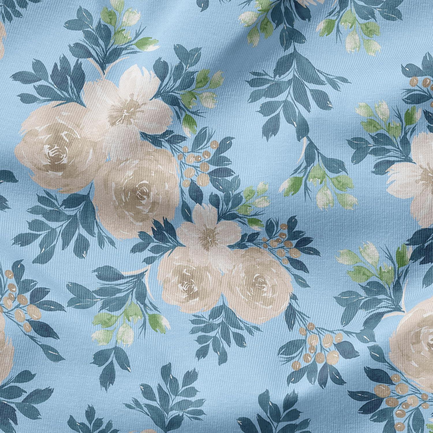 Arden Plush Modern Tufted Polyfill Seat Cushion, 20 x 20, Arden x Alexandra Kay Collection, Water Repellent, Fade Resistant, Backroad Blossom Blue