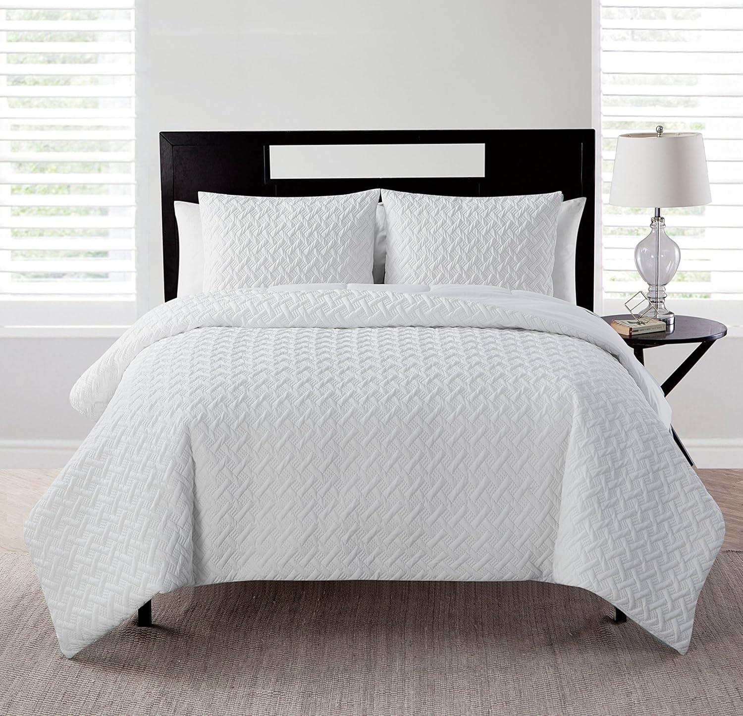 Nina Embossed Basketweave Quilt Set