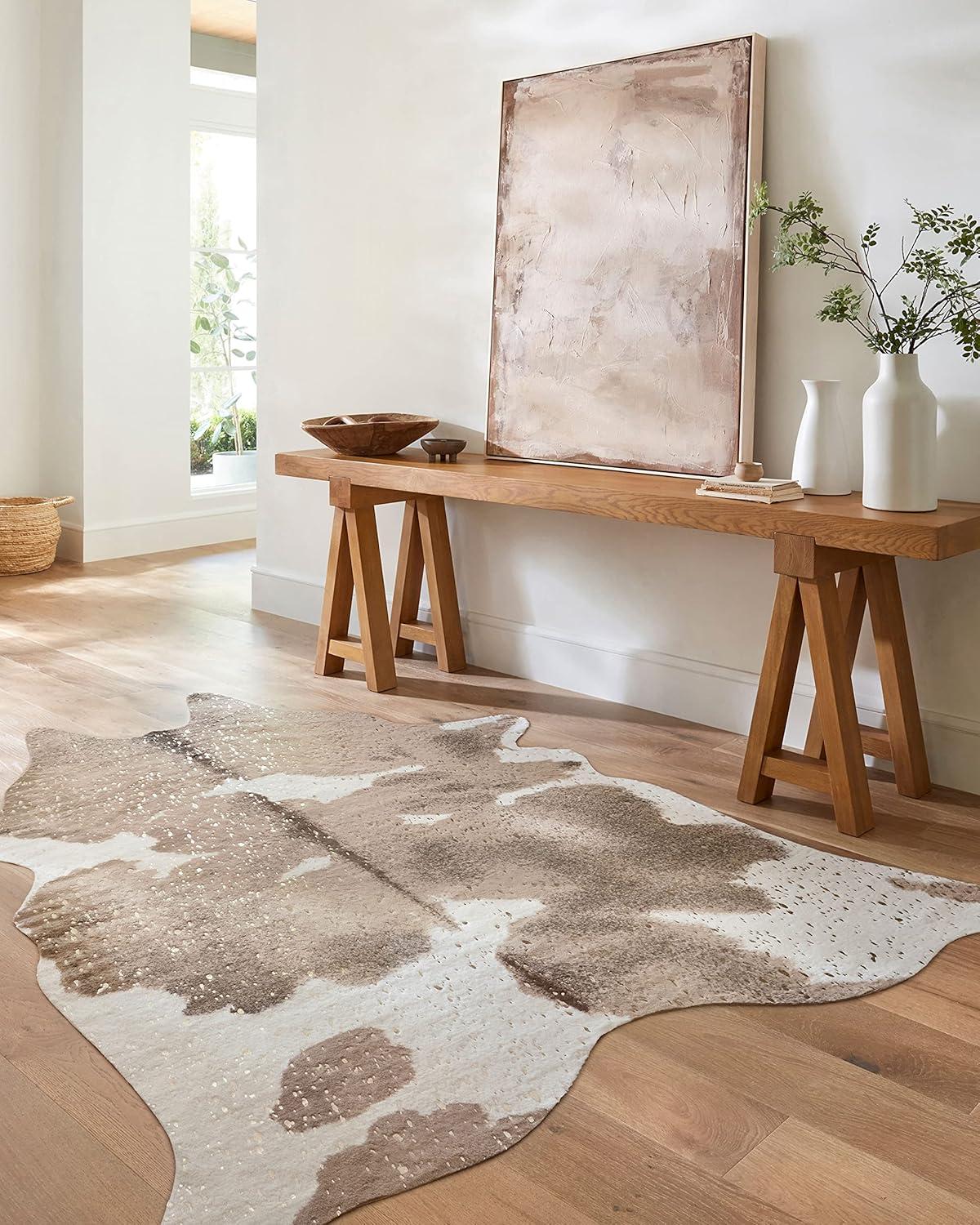 Loloi II Bryce Faux Cowhide Taupe / Champagne Area Rug