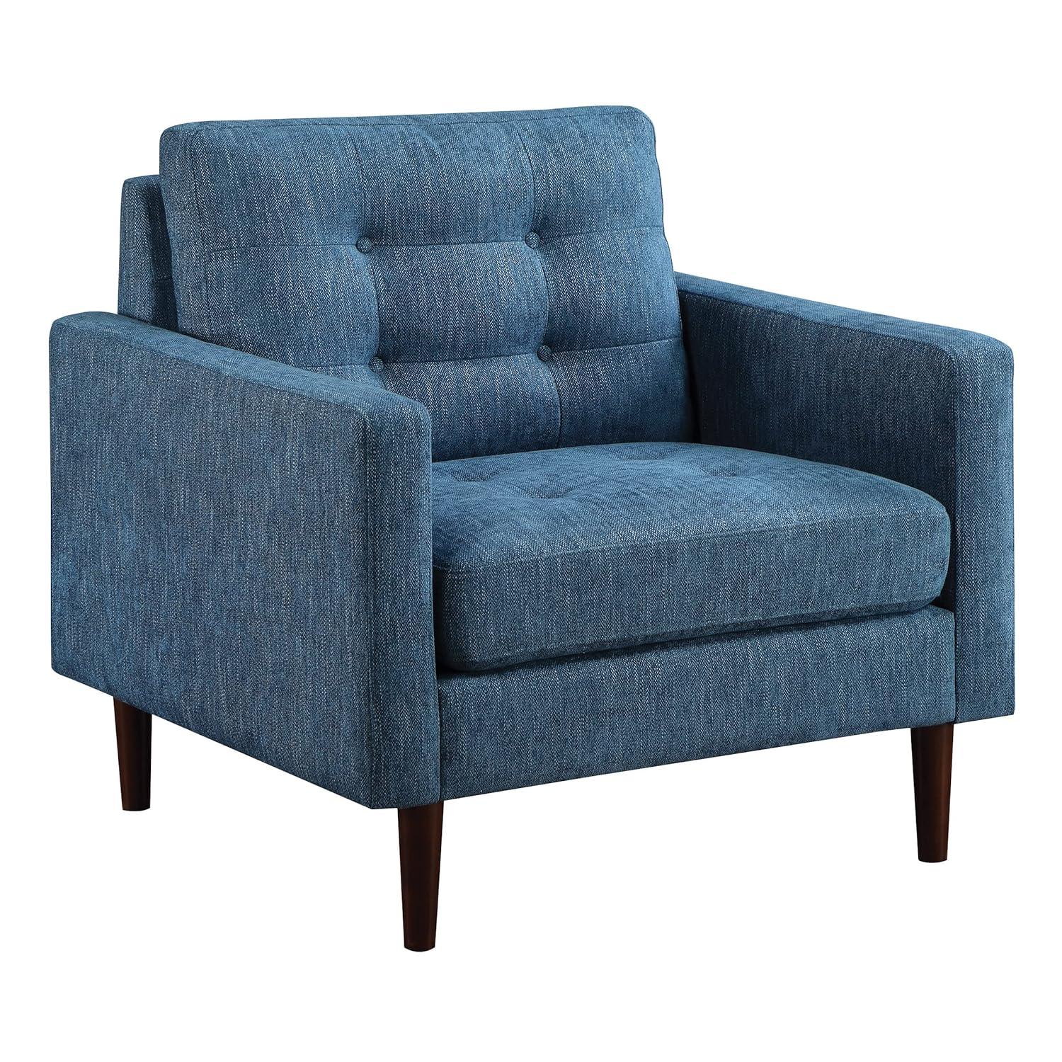 Grayburn Mid-Century Chair in Navy Fabric