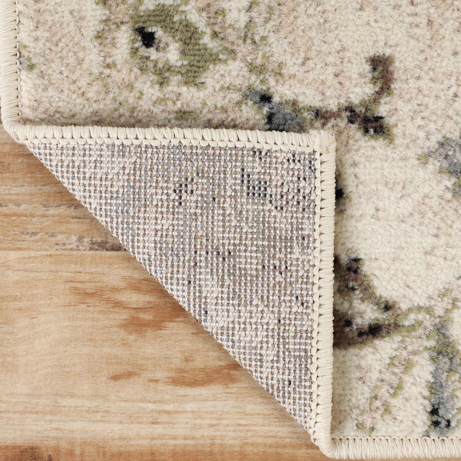 Superior Jacobean Floral Indoor Area Rug, 7' x 9', Stone