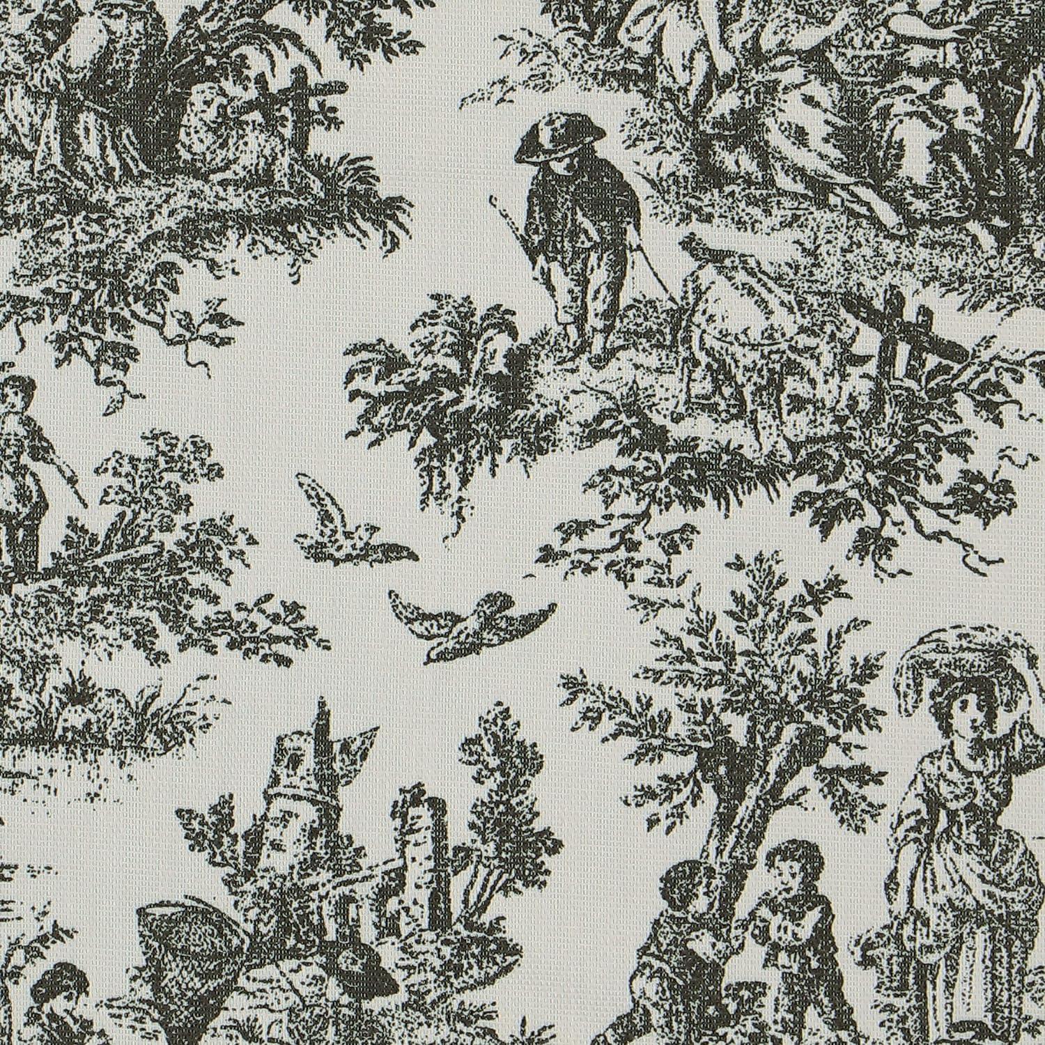 Waverly Charmed Life Toile Tie Back Single Curtain Panel, 52"x84", Onyx