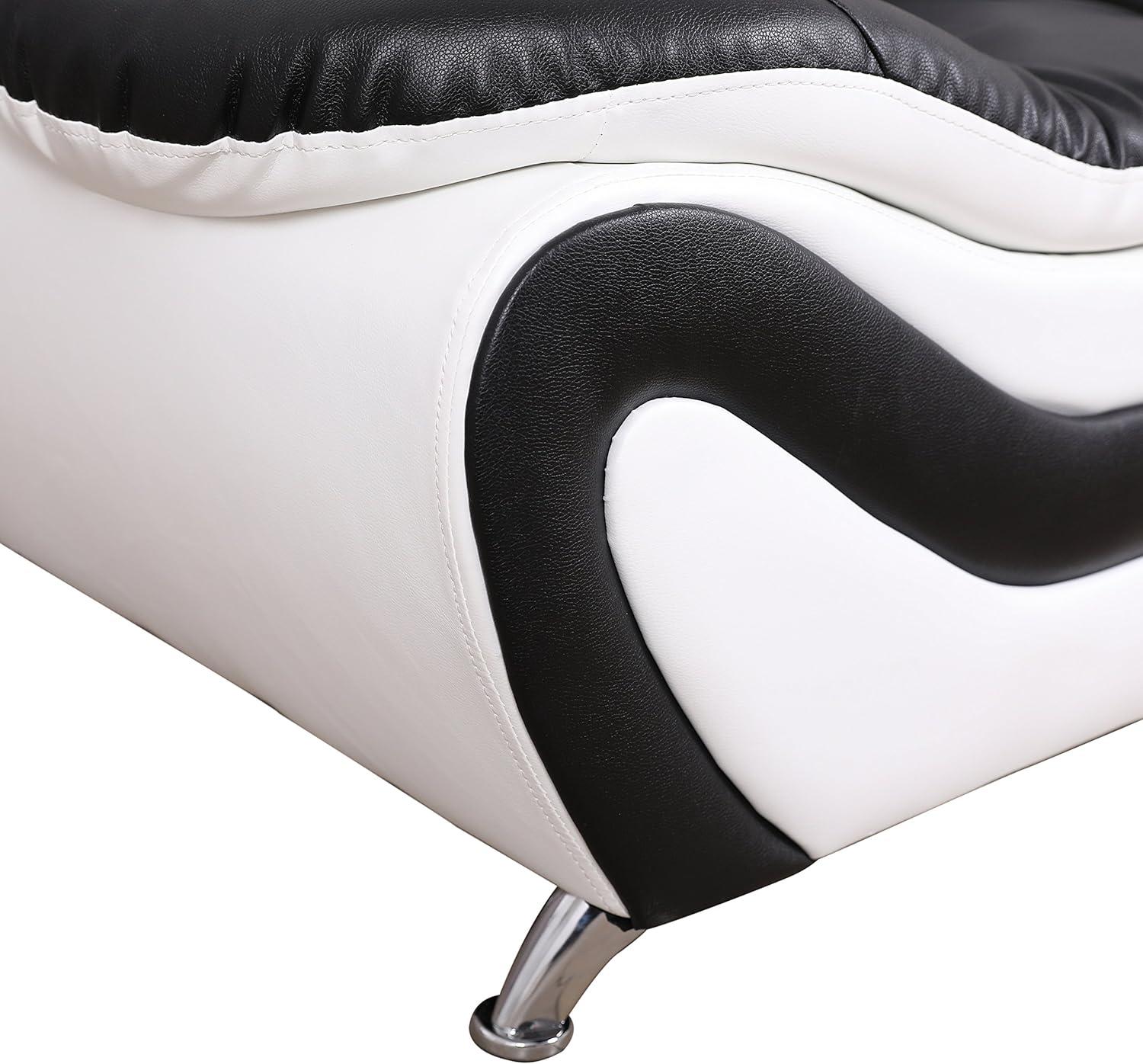 PonLiving Furniture 3 Piece Aldo Modern Sofa Set, Black & White Golden Coast Furniture 3 Piece Aldo Modern Sofa Set, Black & White