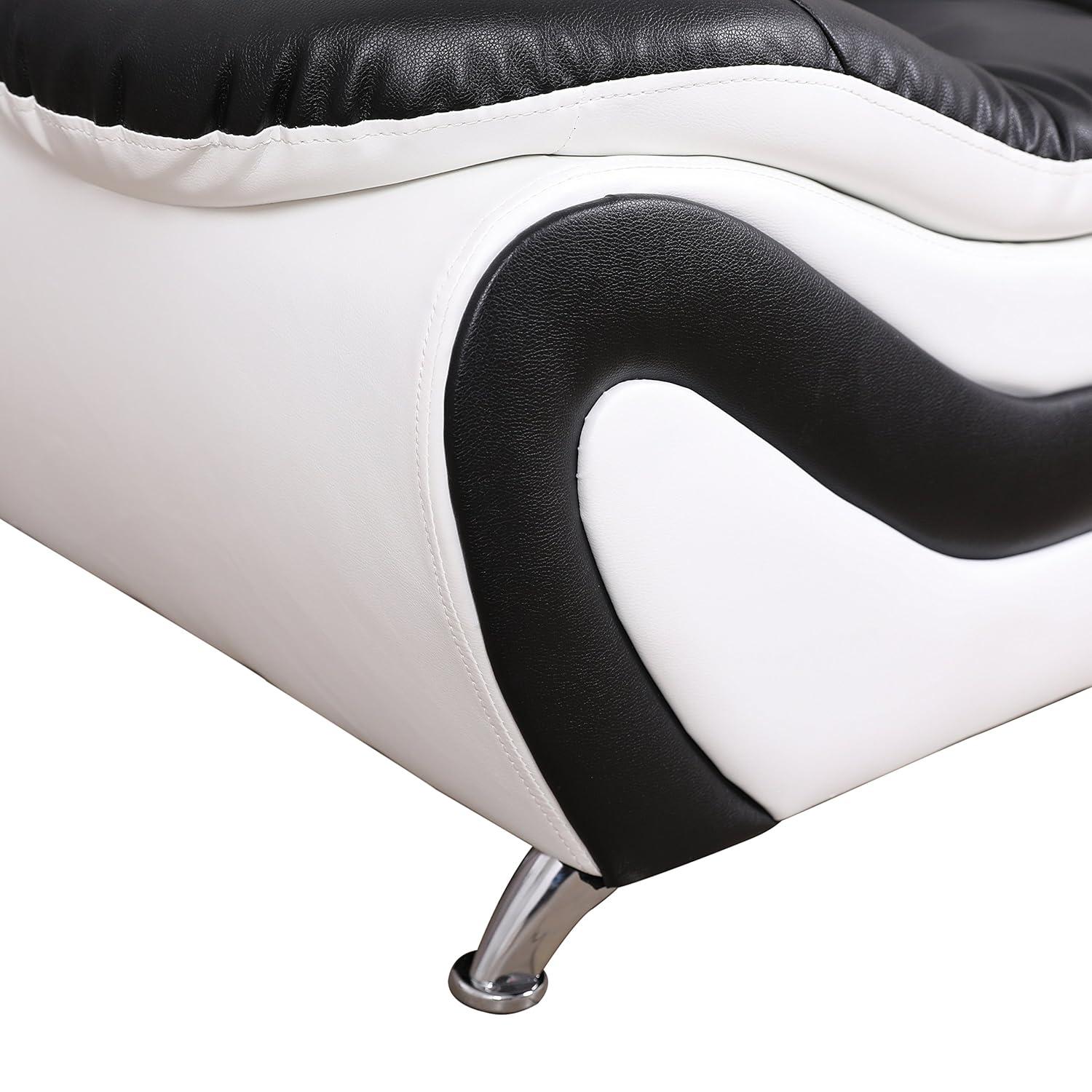 PonLiving Furniture 3 Piece Aldo Modern Sofa Set, Black & White Golden Coast Furniture 3 Piece Aldo Modern Sofa Set, Black & White