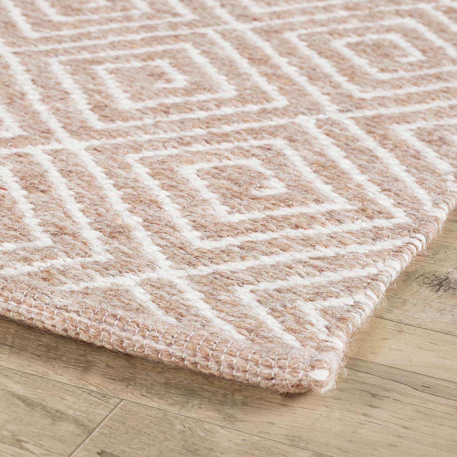 Geo Diamond Natural/Ivory Handwoven Wool Rug