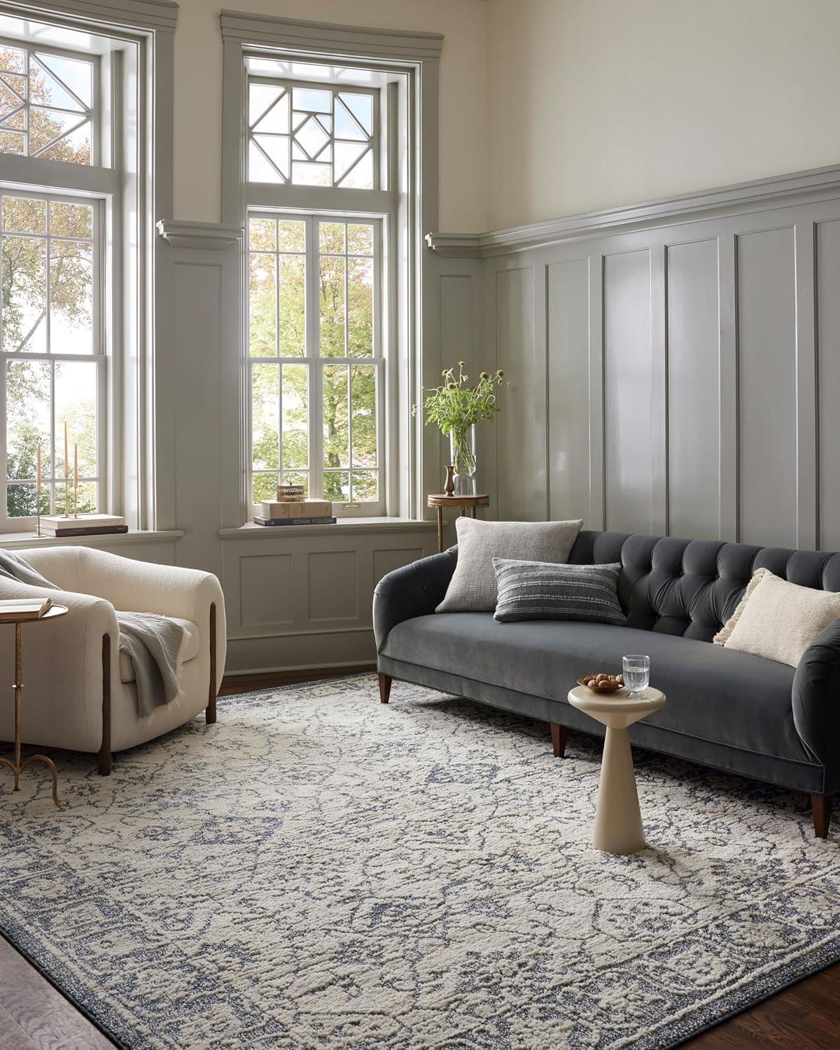 Magnolia Home by Joanna Gaines Gigi Ivory / Blue Area Rug