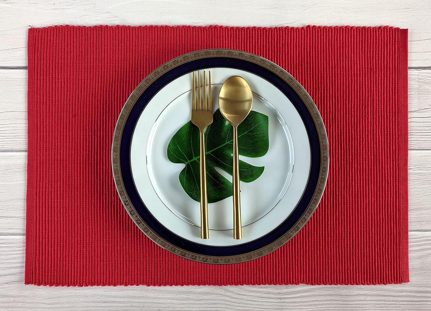 DII Tango Red Ribbed Placemat (Set of 6)
