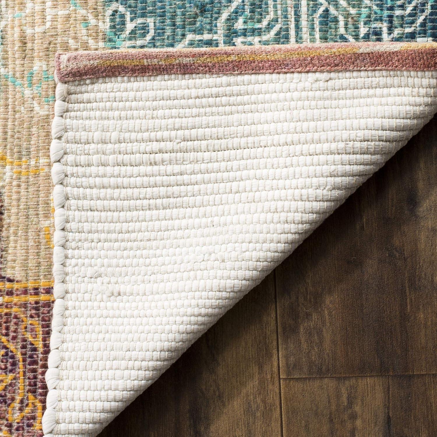 Saffron SFN592 Hand Loomed Indoor Accent Rug - Coral/Aqua - 3'x5' - Safavieh