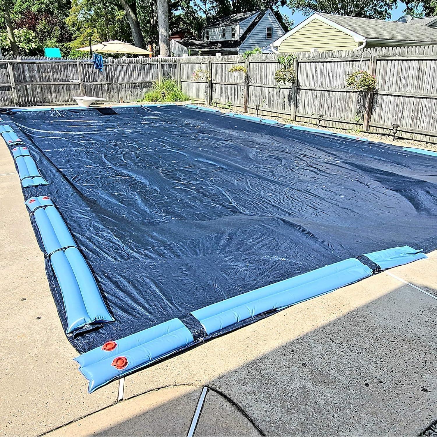 Winter Block inground Pool Laminated Polyethylene Winter Cover, Rectangular,18 x 36 ft