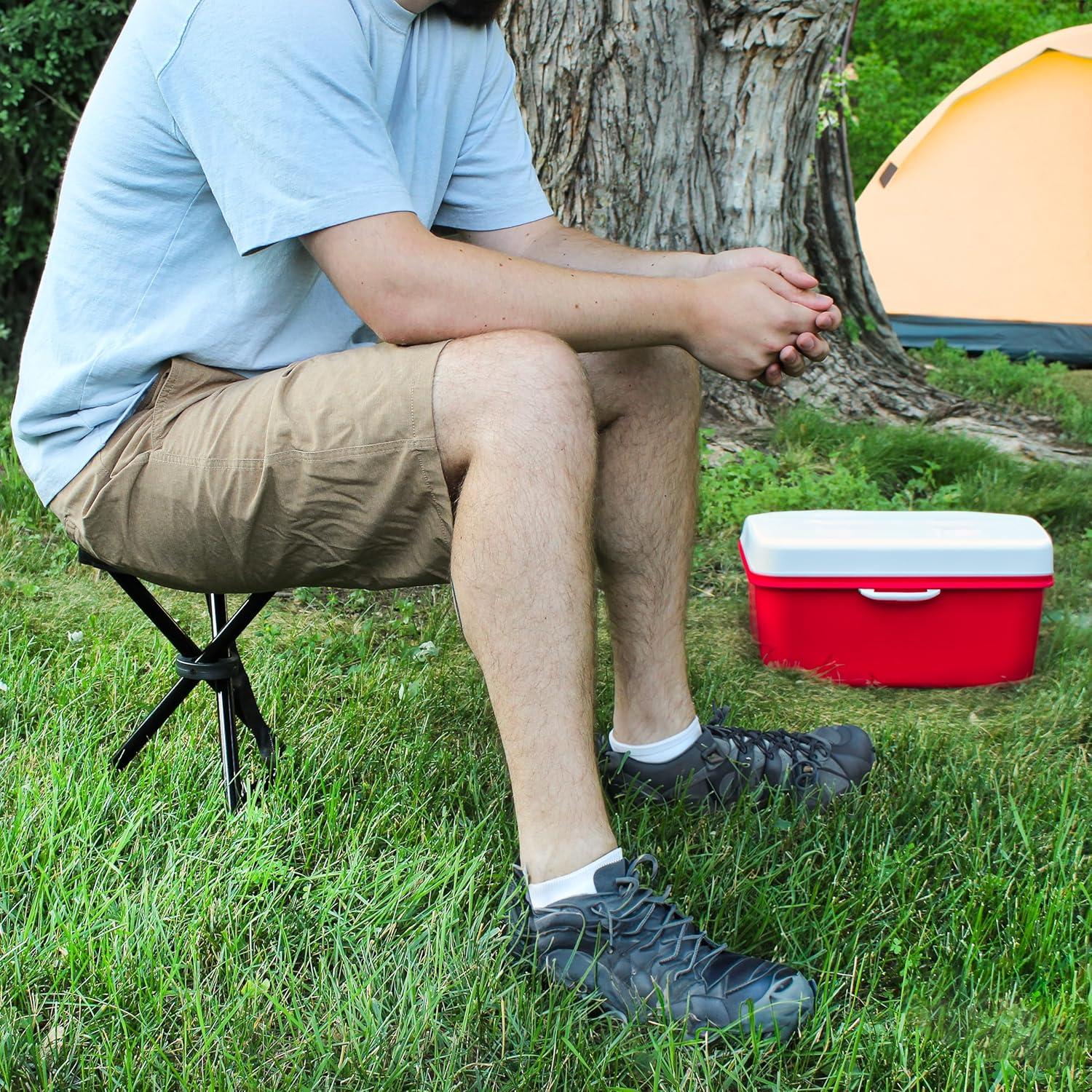 RLC Folding Camping Stool Tripod - Portable 3 Legged Ultralight Backpacking Chair