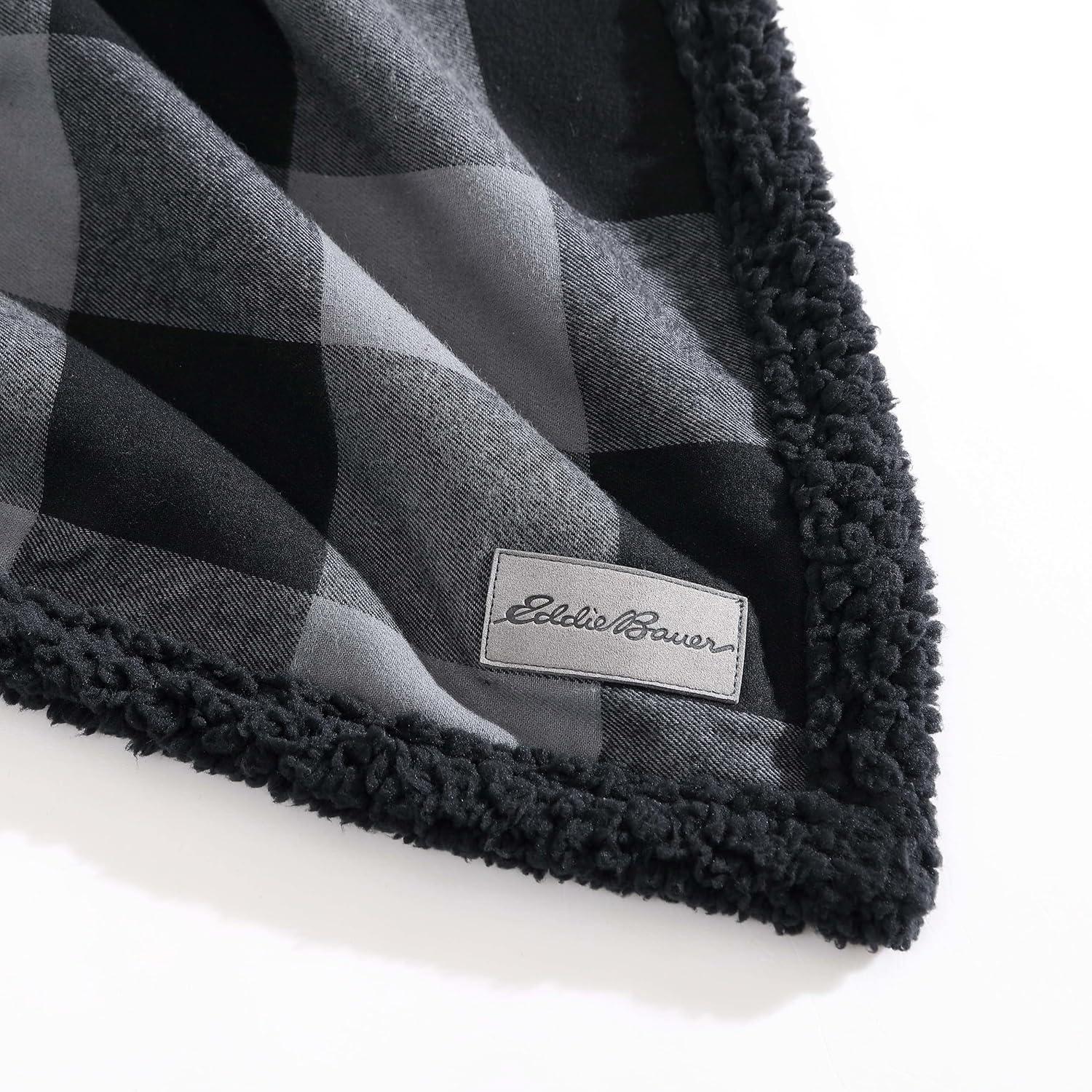 Eddie Bauer Eddie Bauer Cabin Plaid Flannel/Sherpa Throw Blanket