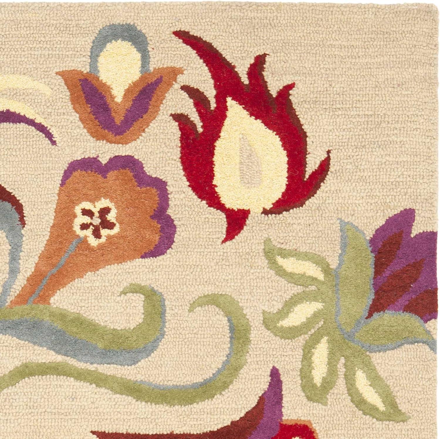 Blossom BLM680 Hand Hooked Area Rug - Beige/Multi - 5'x8' - Safavieh.