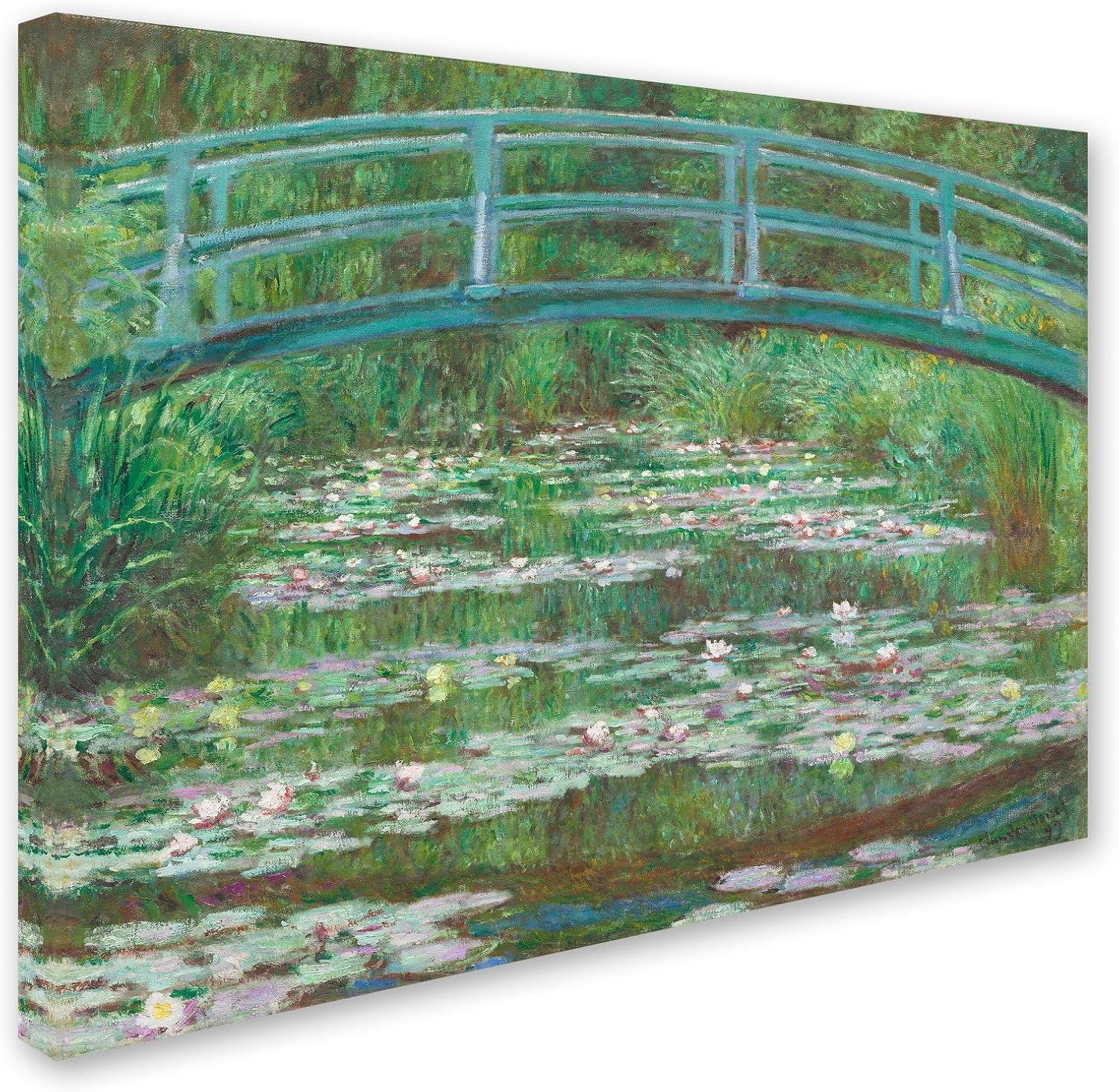 Vault W Artwork "The Japanese Footbridge 1899" by Claude Monet Painting Print on Wrapped Canvas