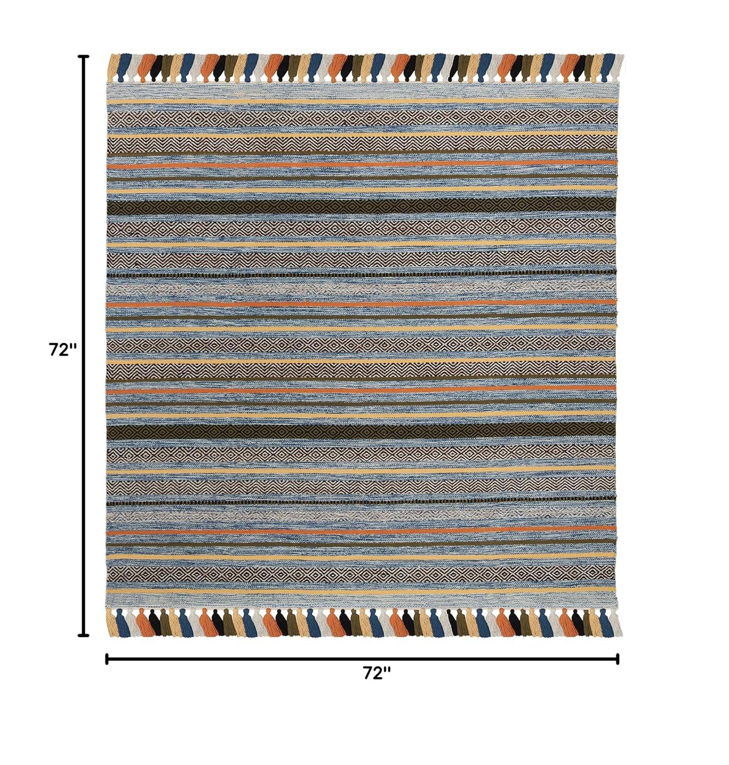 Montauk MTK901 Hand Woven Indoor Area Rug - Blue/Multi - 6'x6' - Safavieh.