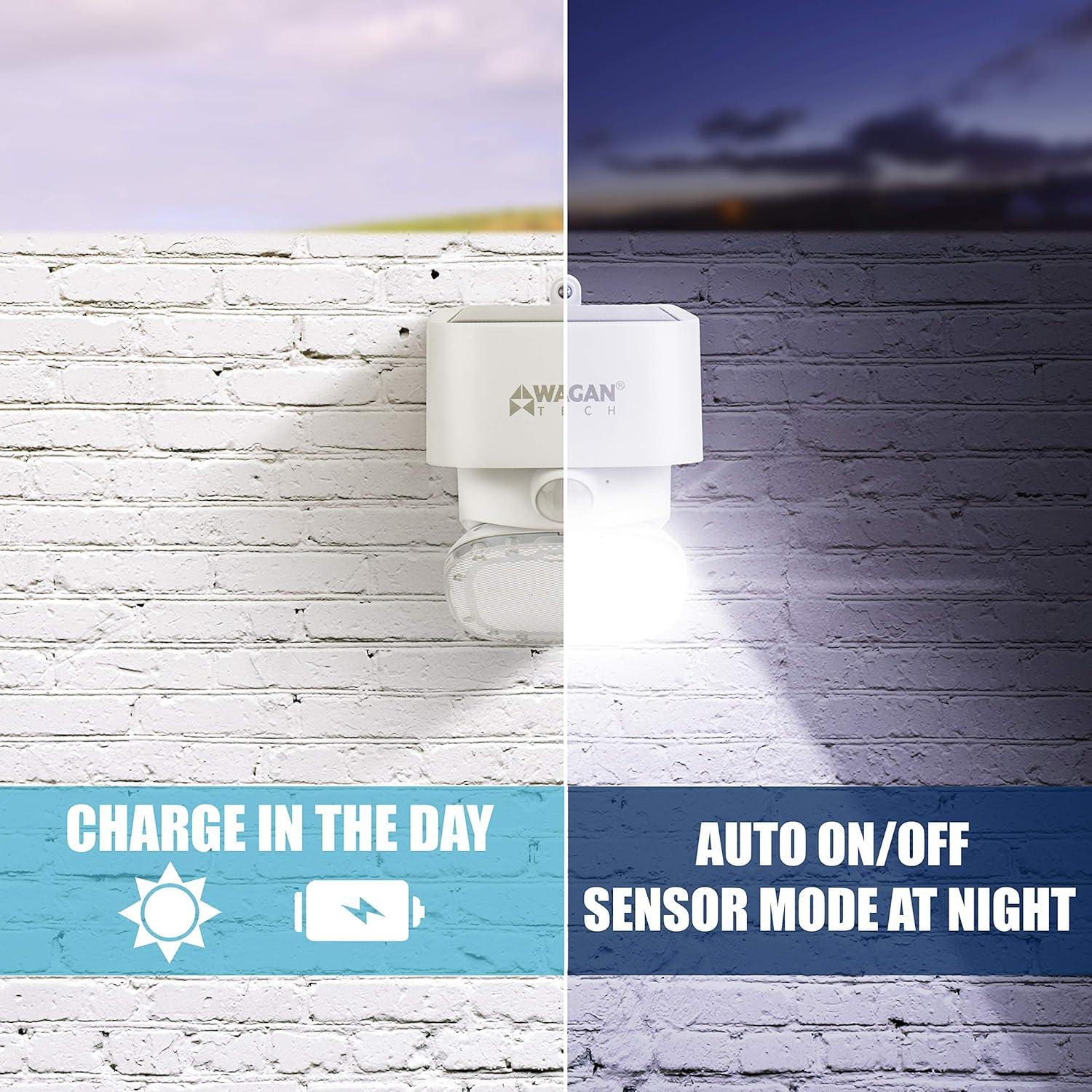 White Solar LED Outdoor Motion Sensor Wall Light