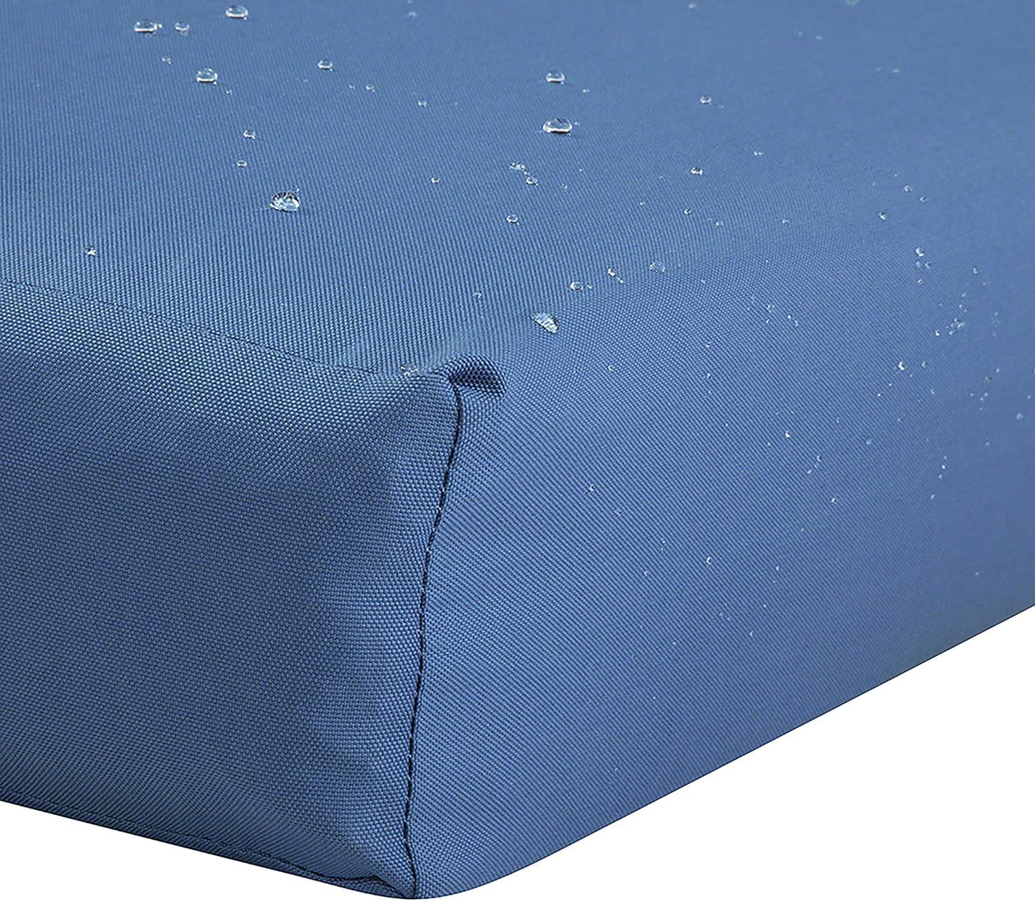 19" x 19" x 3" Ravenna Water-Resistant Patio Seat Cushion Empire Blue - Classic Accessories: Removable Polyester Cover, Zippered