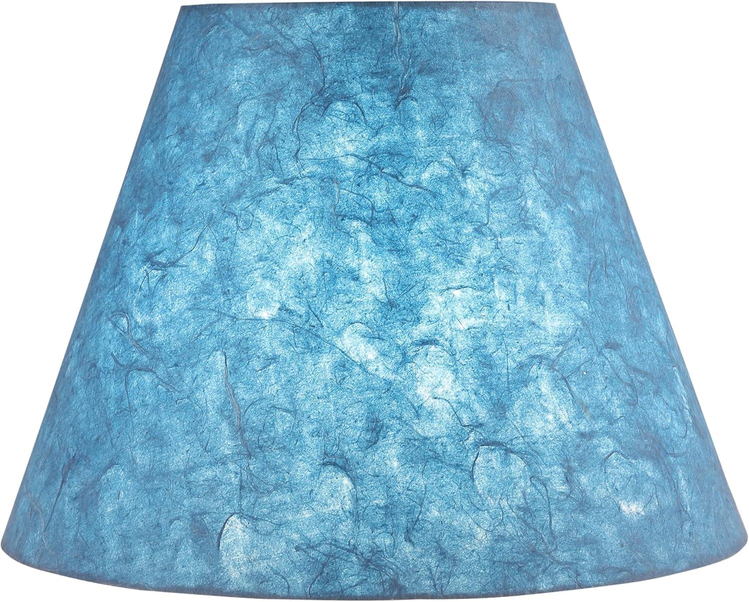 Mix and Match 9 in. Pigeon Blue Washi Paper Empire Lamp Shade with Spider Fitter
