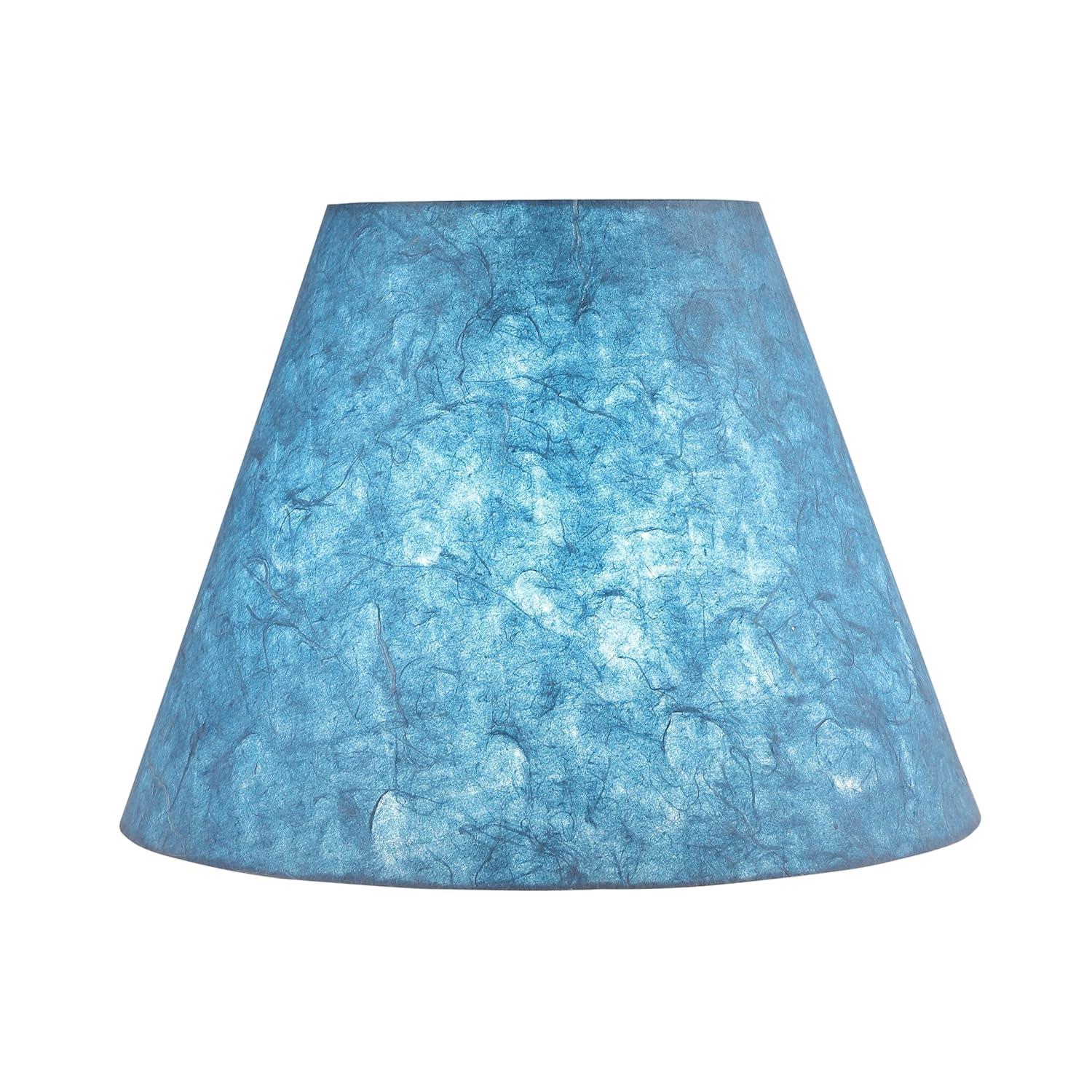 Mix and Match 9 in. Pigeon Blue Washi Paper Empire Lamp Shade with Spider Fitter