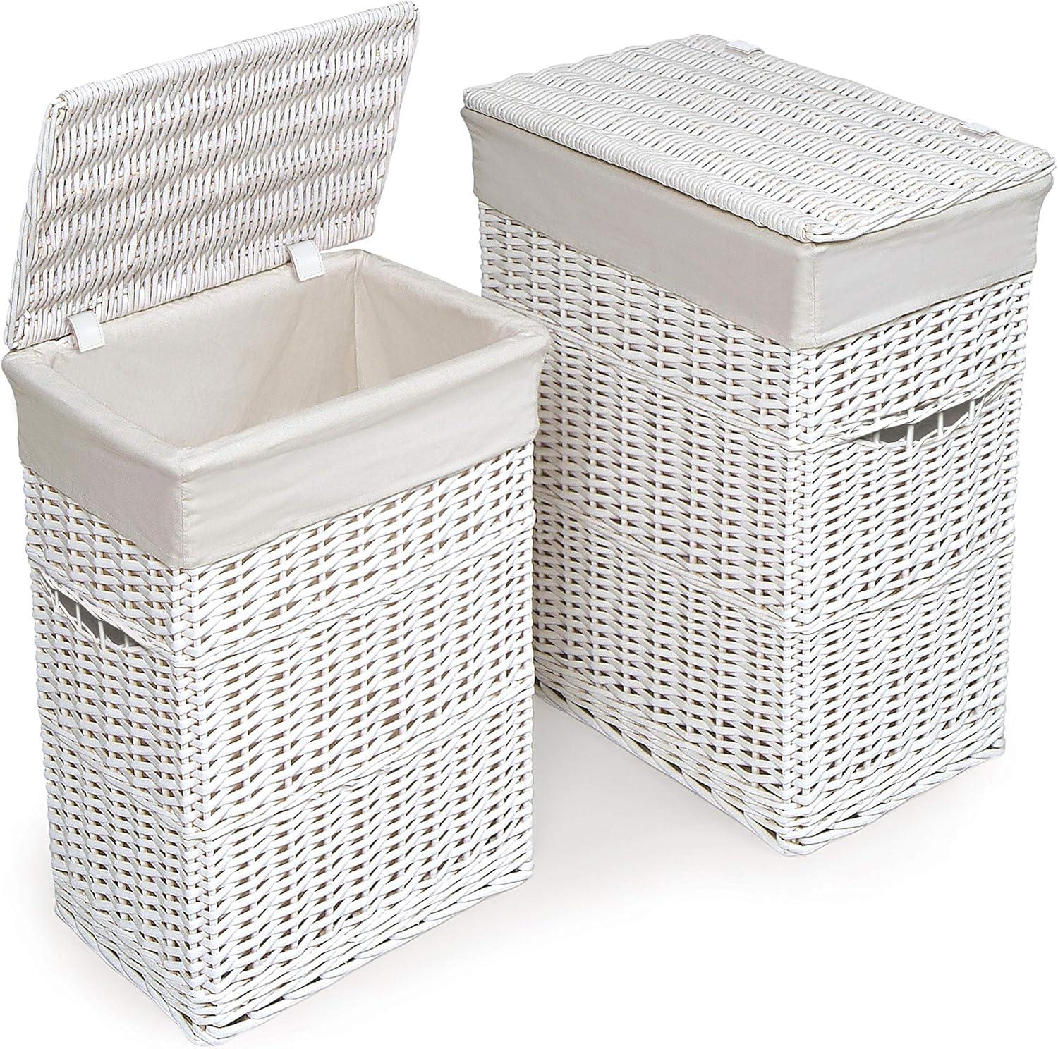 Badger Basket Set of 2 Hampers with Liners - Natural
