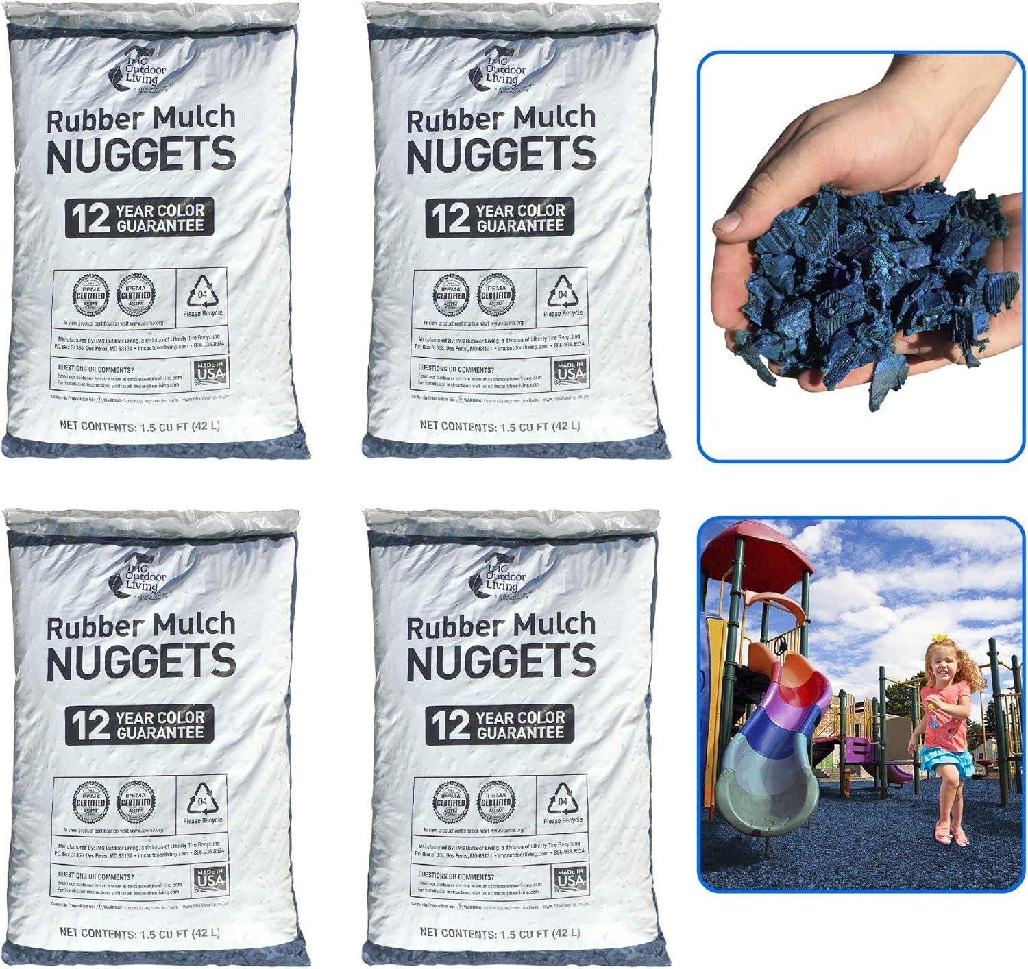 NuPlay Rubber Nugget Playground Protective Flooring Gyms, Swing Set Play Areas, Single, Green