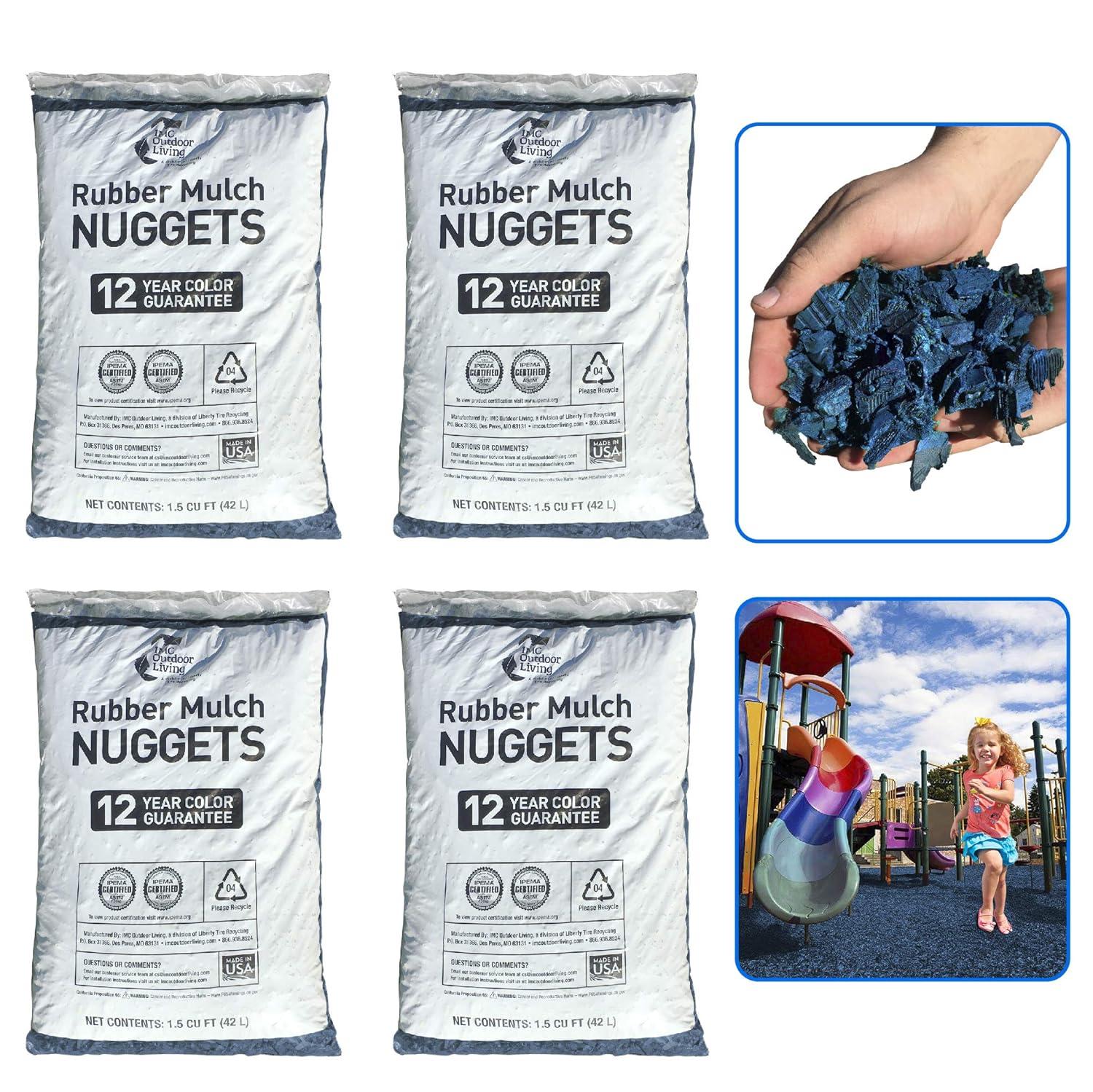 NuPlay Rubber Nugget Playground Protective Flooring Gyms, Swing Set Play Areas, Single, Green