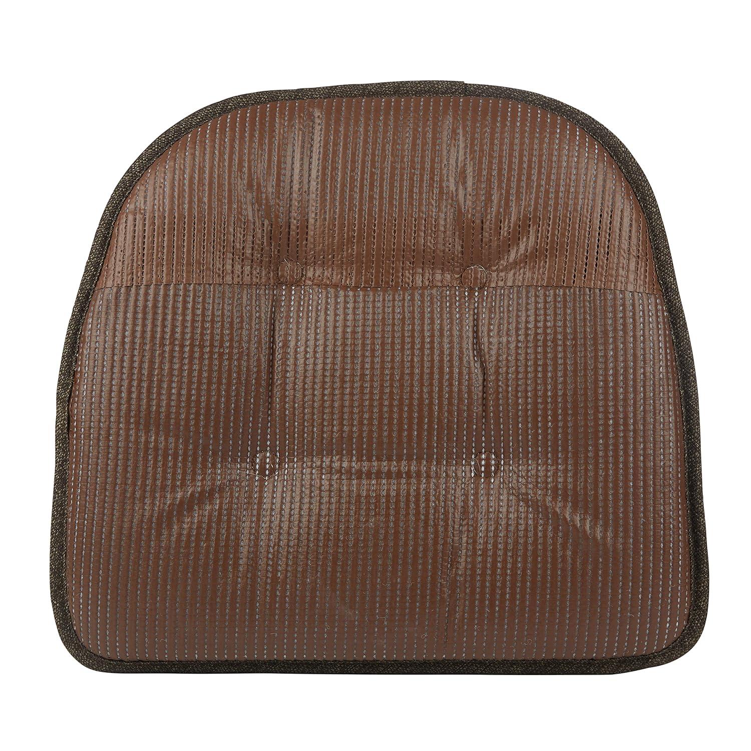 Non-Slip Tufted Chair Cushions for Dining Room, Kitchen and Office Use, U-Shaped Skid-Proof Seat Pad, 15x16 Inches, 4 Pack, Chestnut