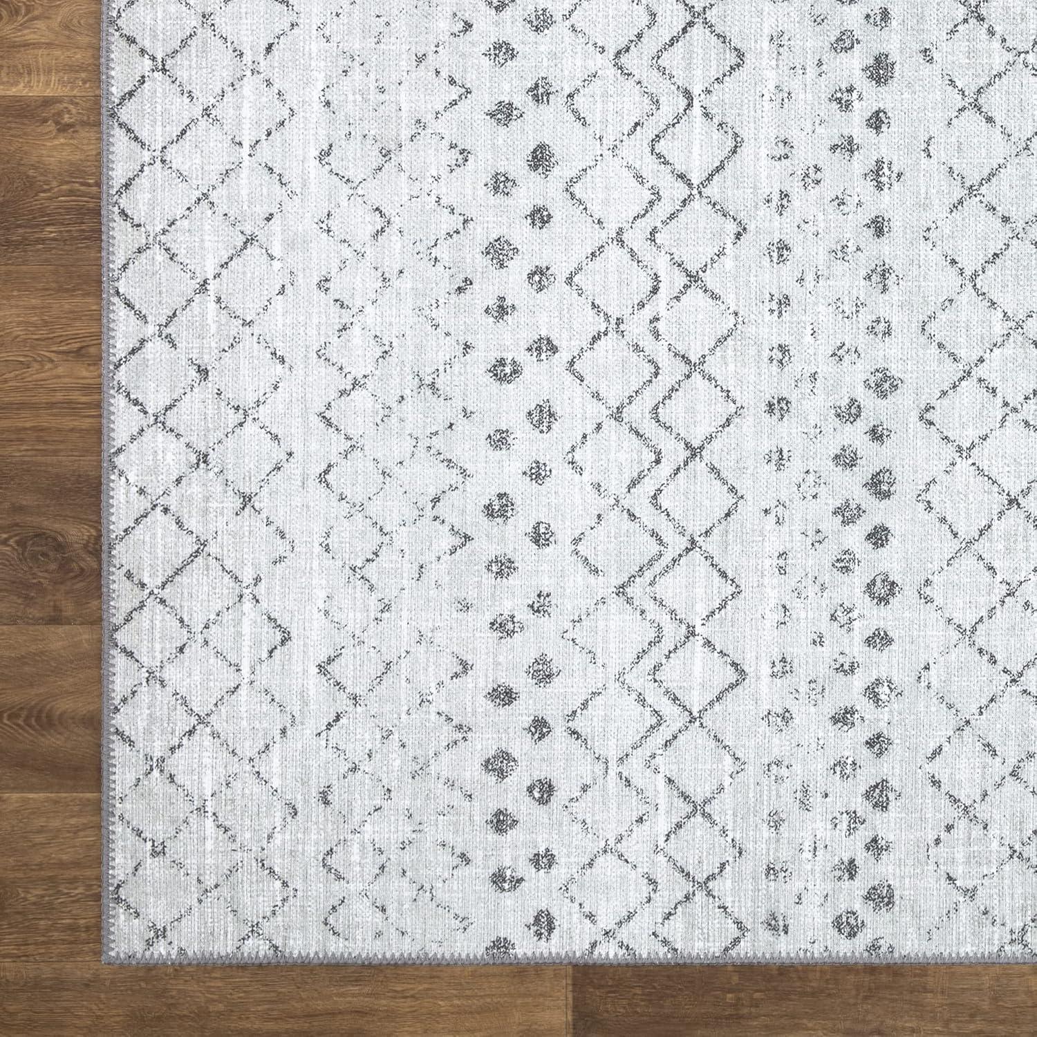 Nuloom Blythe Trellis 8x10 Machine Washable Indoor Area Rug for Living Room Bedroom Dining Room Kitchen, Grey/Off White