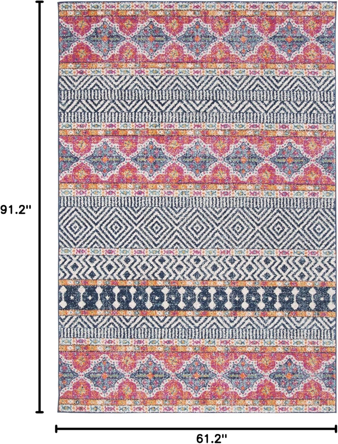 Madison MAD797 Power Loomed Indoor Area Rug - Navy/Ivory - 5'3"x7'6" - Safavieh.