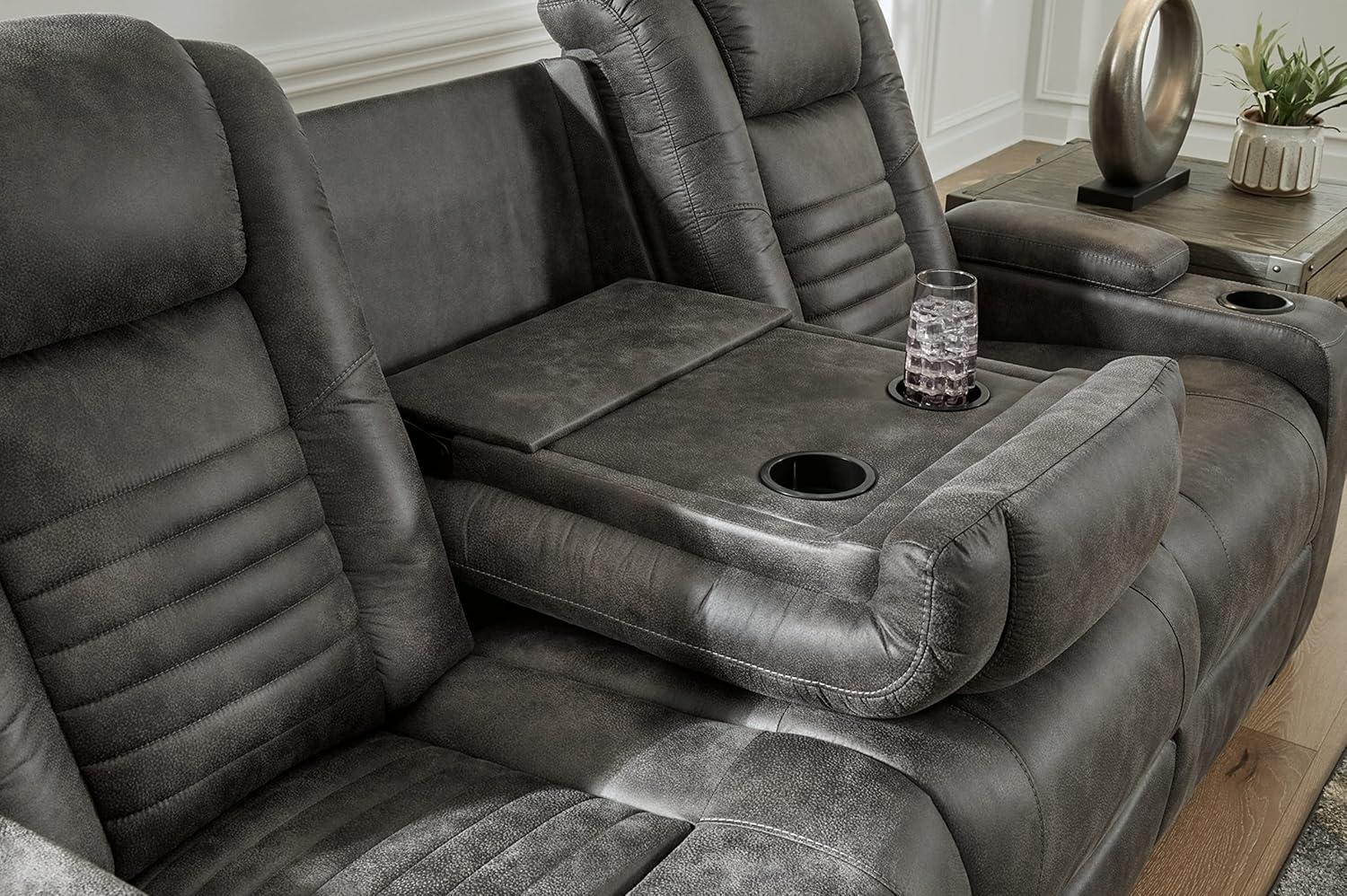 Soundcheck 83" Faux Leather Square Arm Reclining Sofa