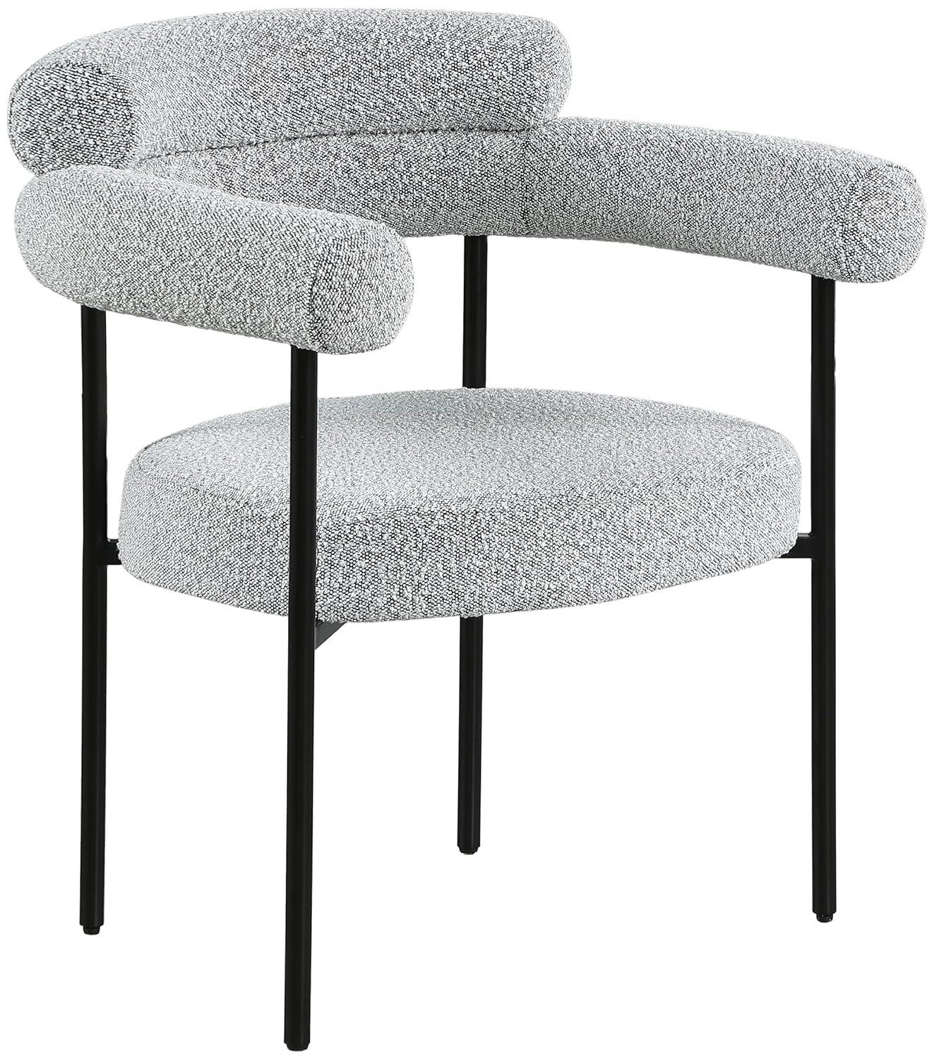 Meridian Furniture Juego de 2 Sillas de Comedor de Tela Boucle Gris Blake