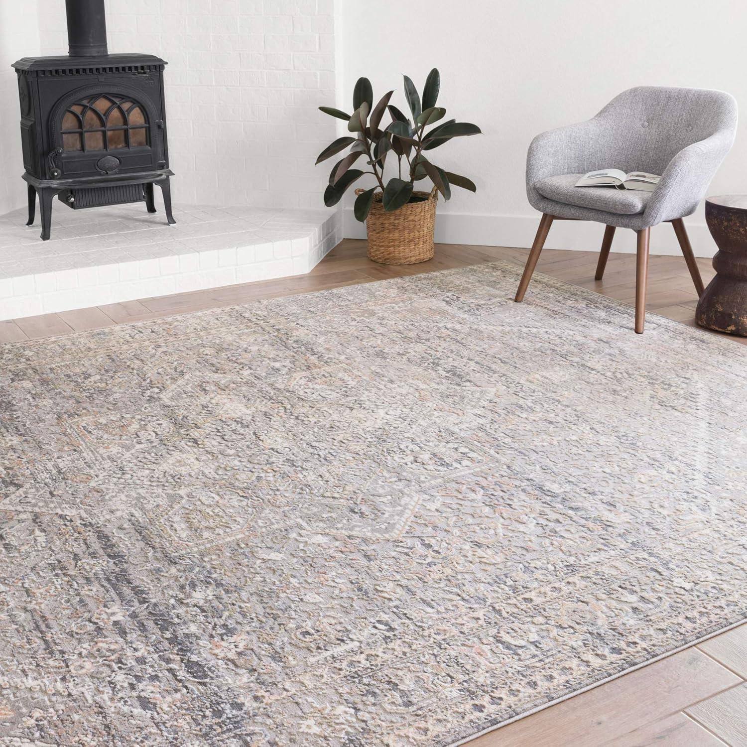 Loloi II Lucia Oriental Grey / Sunset Area Rug