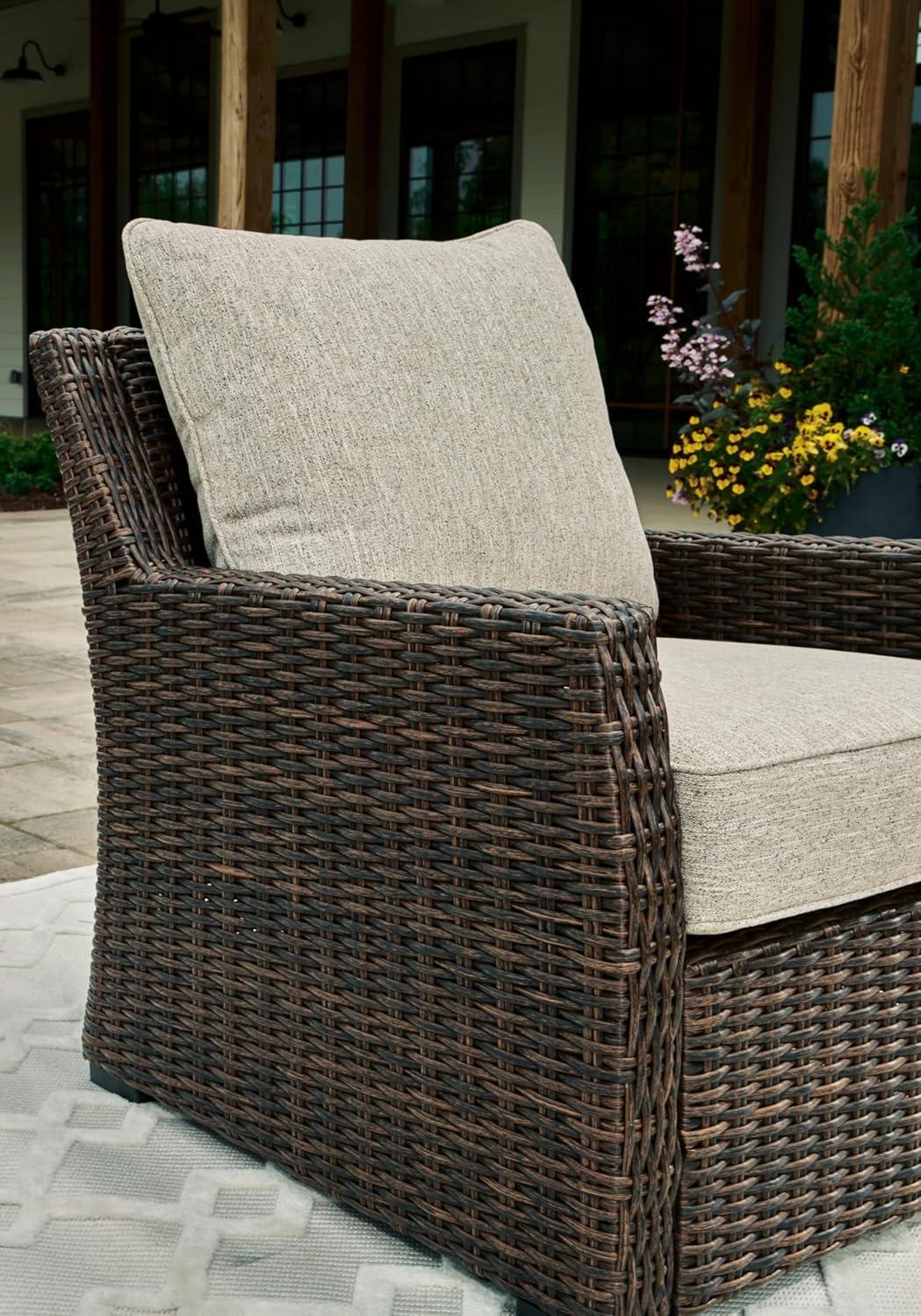 Signature Design by Ashley Brook Ranch Outdoor Lounge Chair with Cushion, Brown