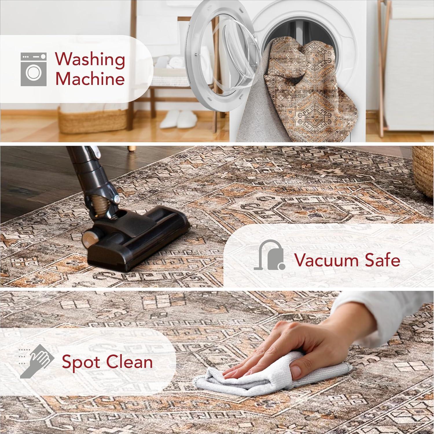 nuLOOM Mae SpinClean Machine Washable Stain-Resistant Area Rug