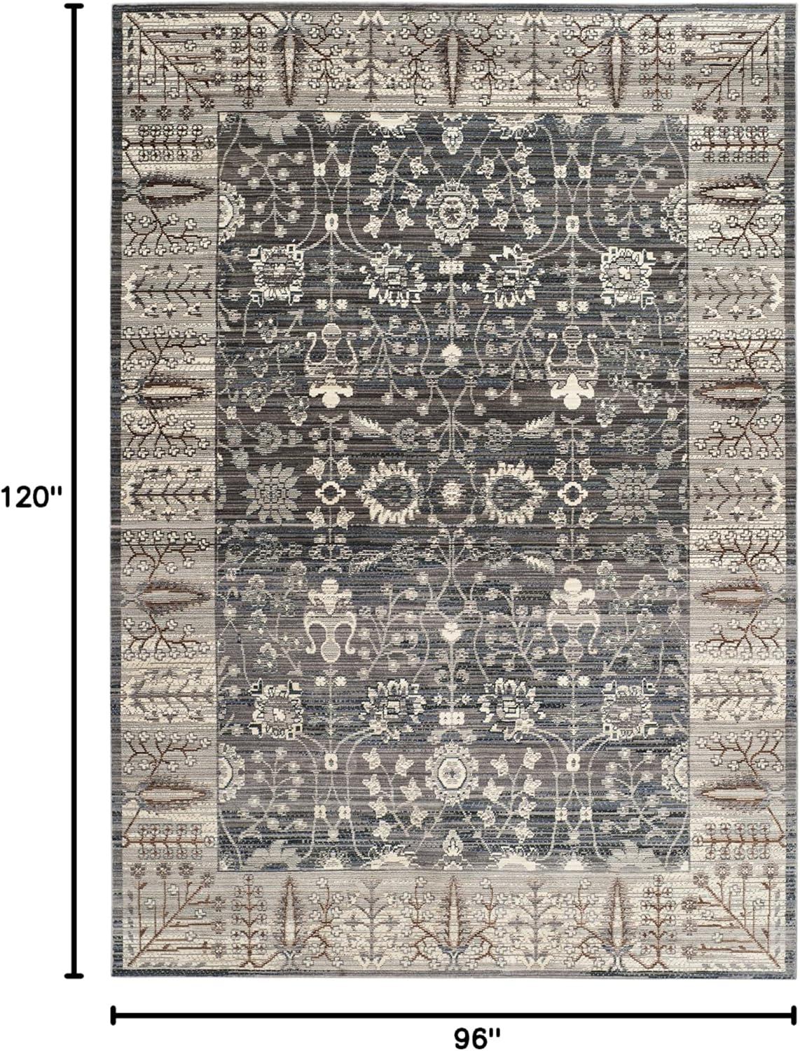 Gray Rectangular 8' x 10' Reversible Synthetic Rug