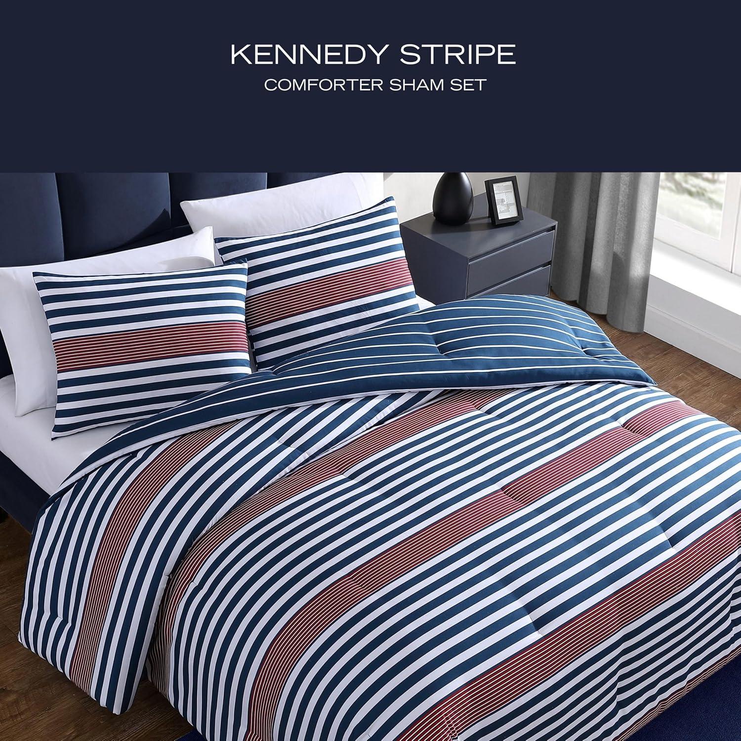 Nautica Kennedy Stripe Reversible Navy Comforter Set