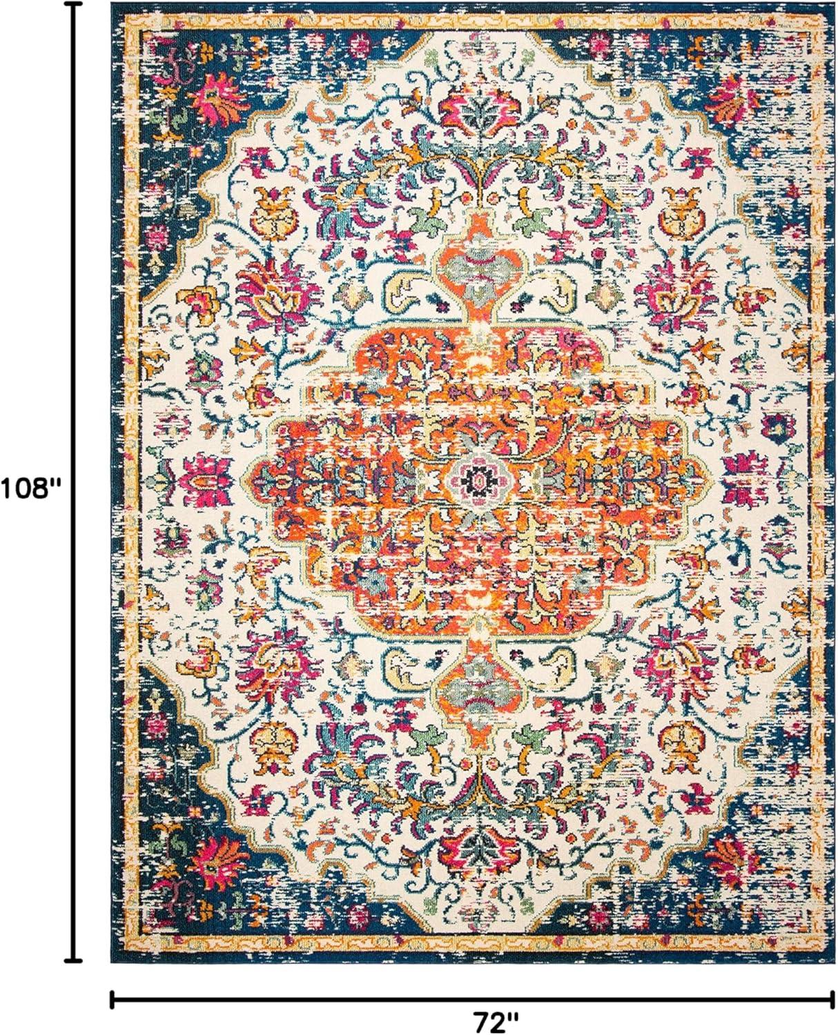 Madison MAD447 Power Loomed Indoor Area Rug - Ivory/Orange - 6'x9' - Safavieh.