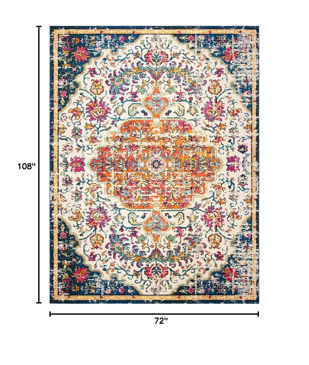 Madison MAD447 Power Loomed Indoor Area Rug - Ivory/Orange - 6'x9' - Safavieh